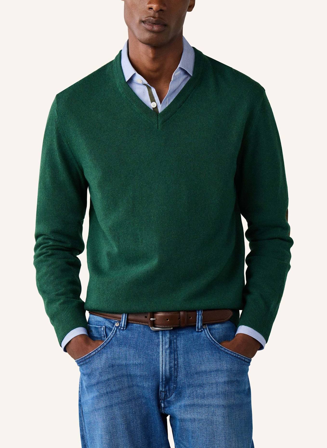HACKETT LONDON Pullover MERINO CASH MIX V: GRÜN