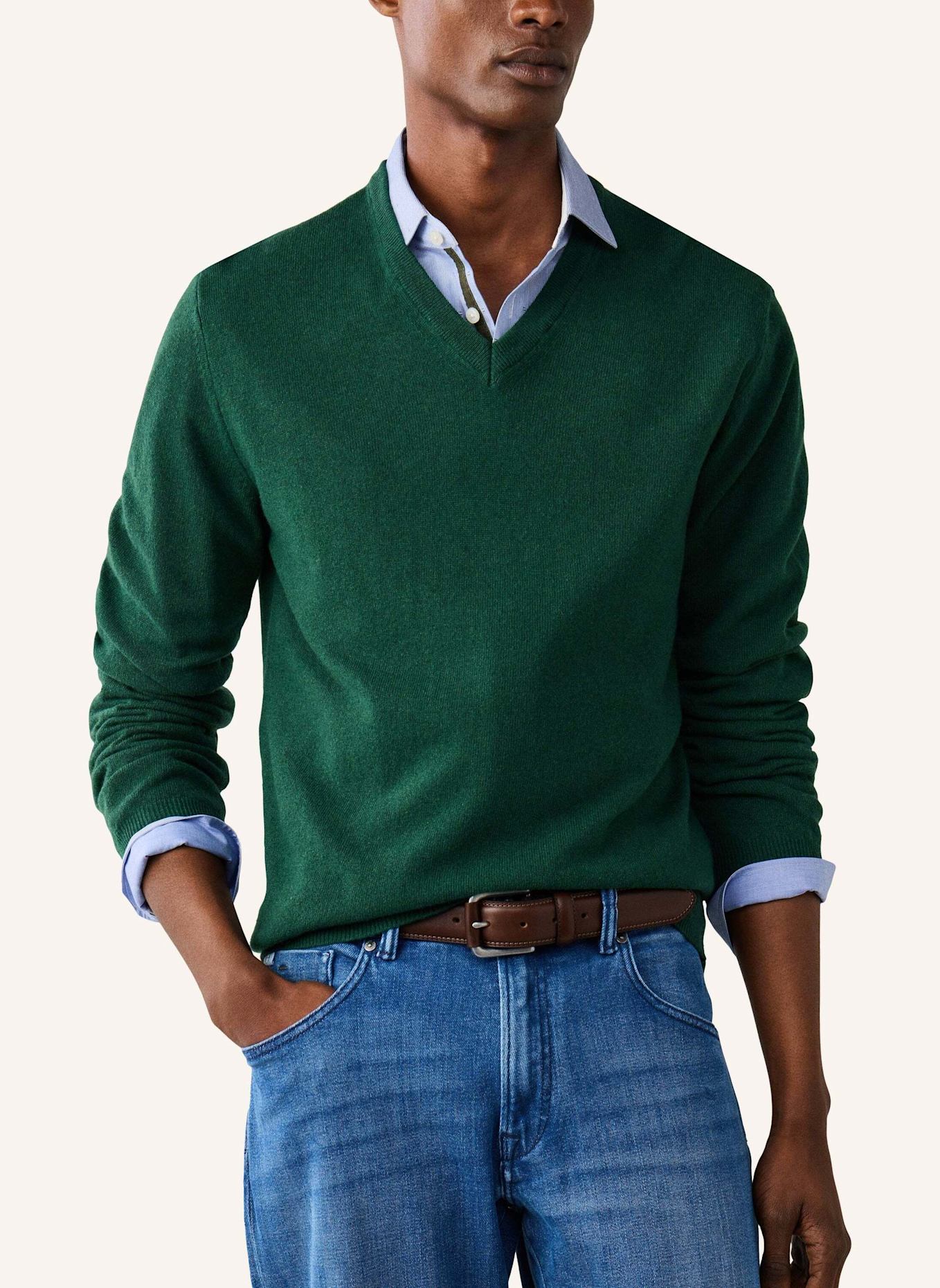 HACKETT LONDON Pullover MERINO CASH MIX V: GRÜN