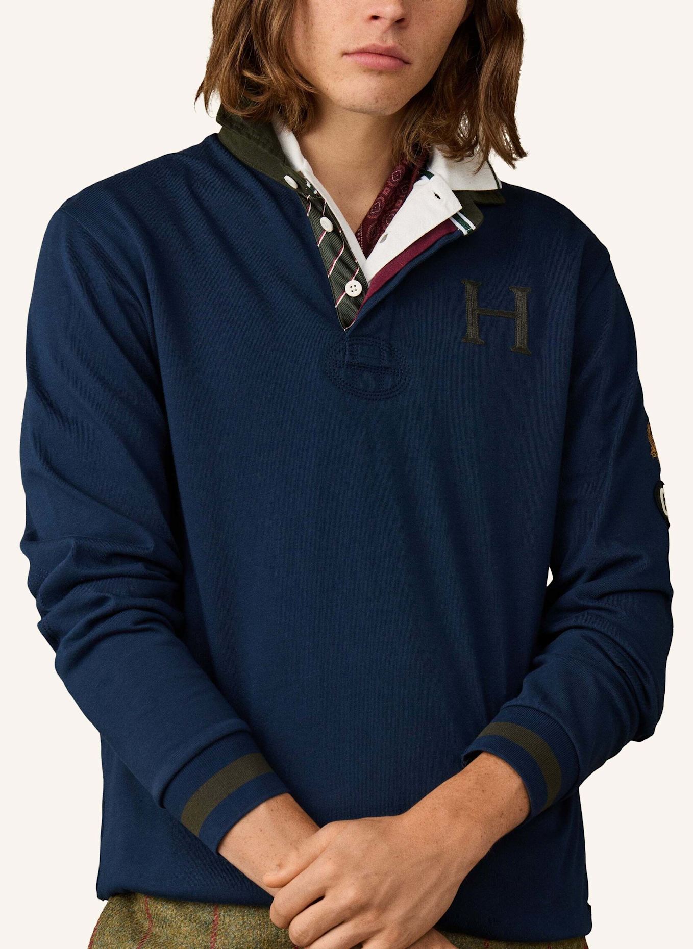 HACKETT LONDON Poloshirt HERITAGE MULTI BADGE: BLAU
