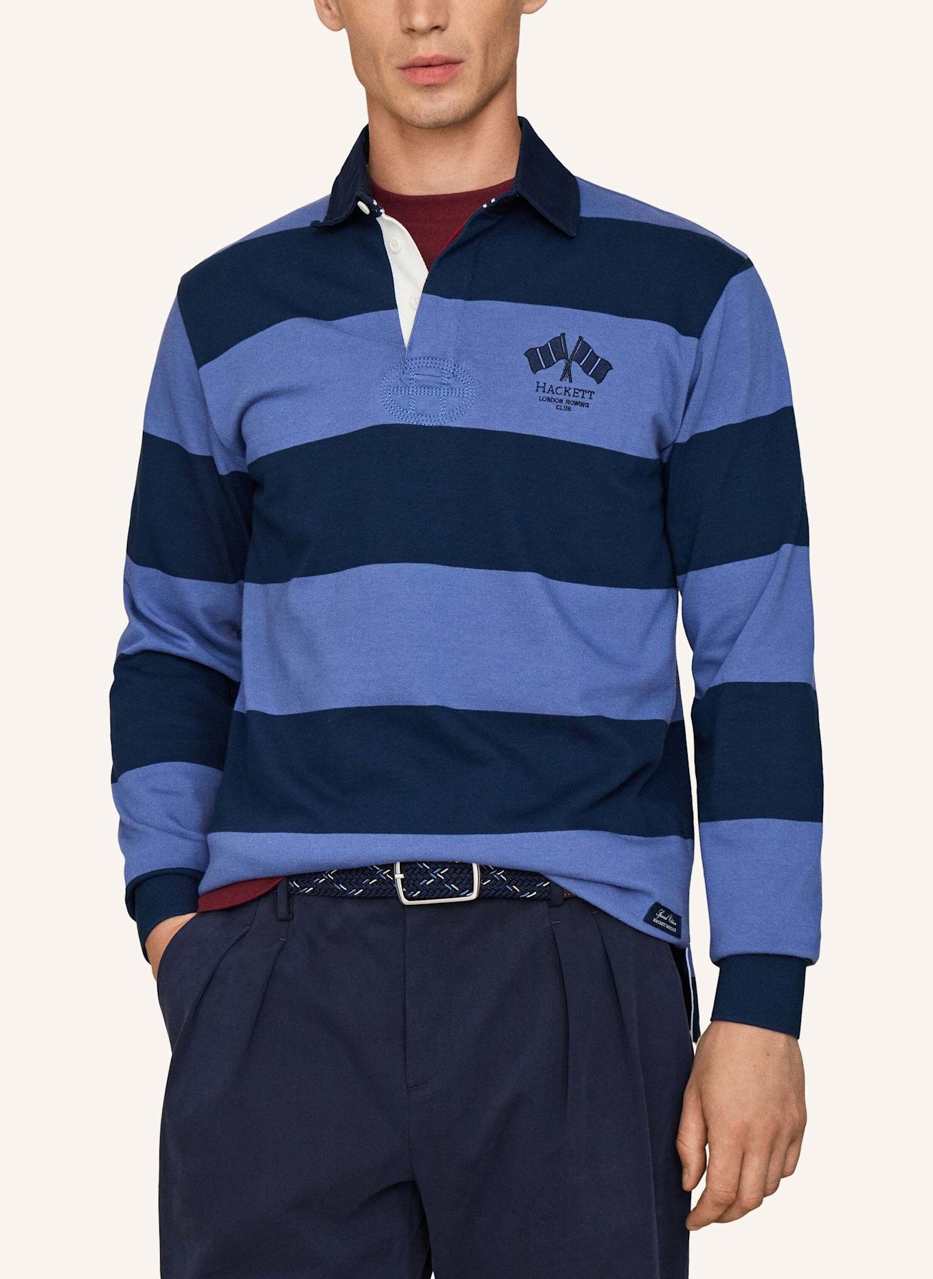 HACKETT LONDON Poloshirt HERITAGE LRC BK PATCH: BLAU