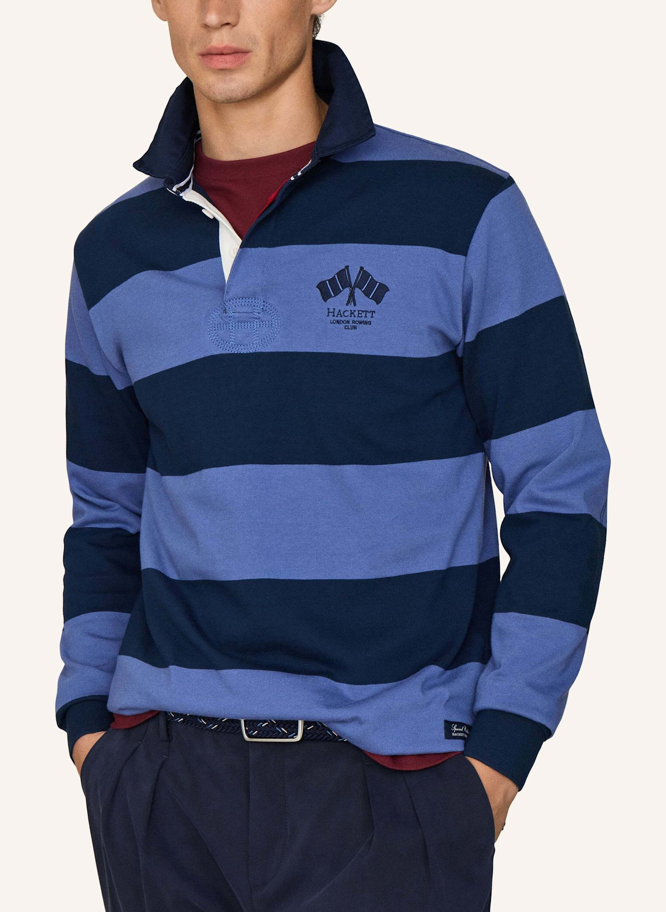 HACKETT LONDON Poloshirt HERITAGE LRC BK PATCH: BLAU