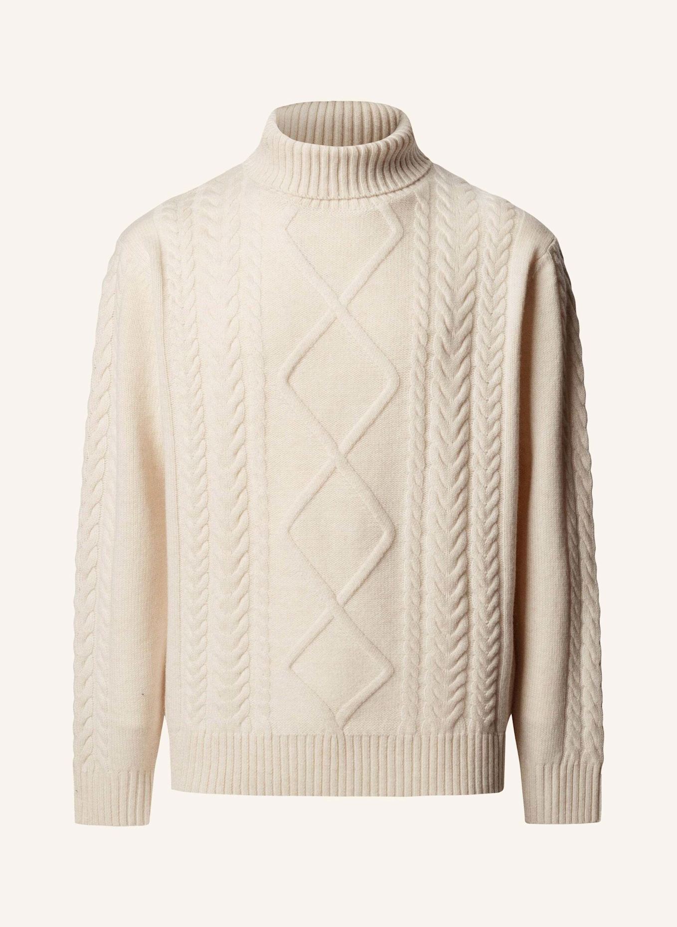 HACKETT LONDON Pullover ARGYLE CABLE ROLL NK: CREME