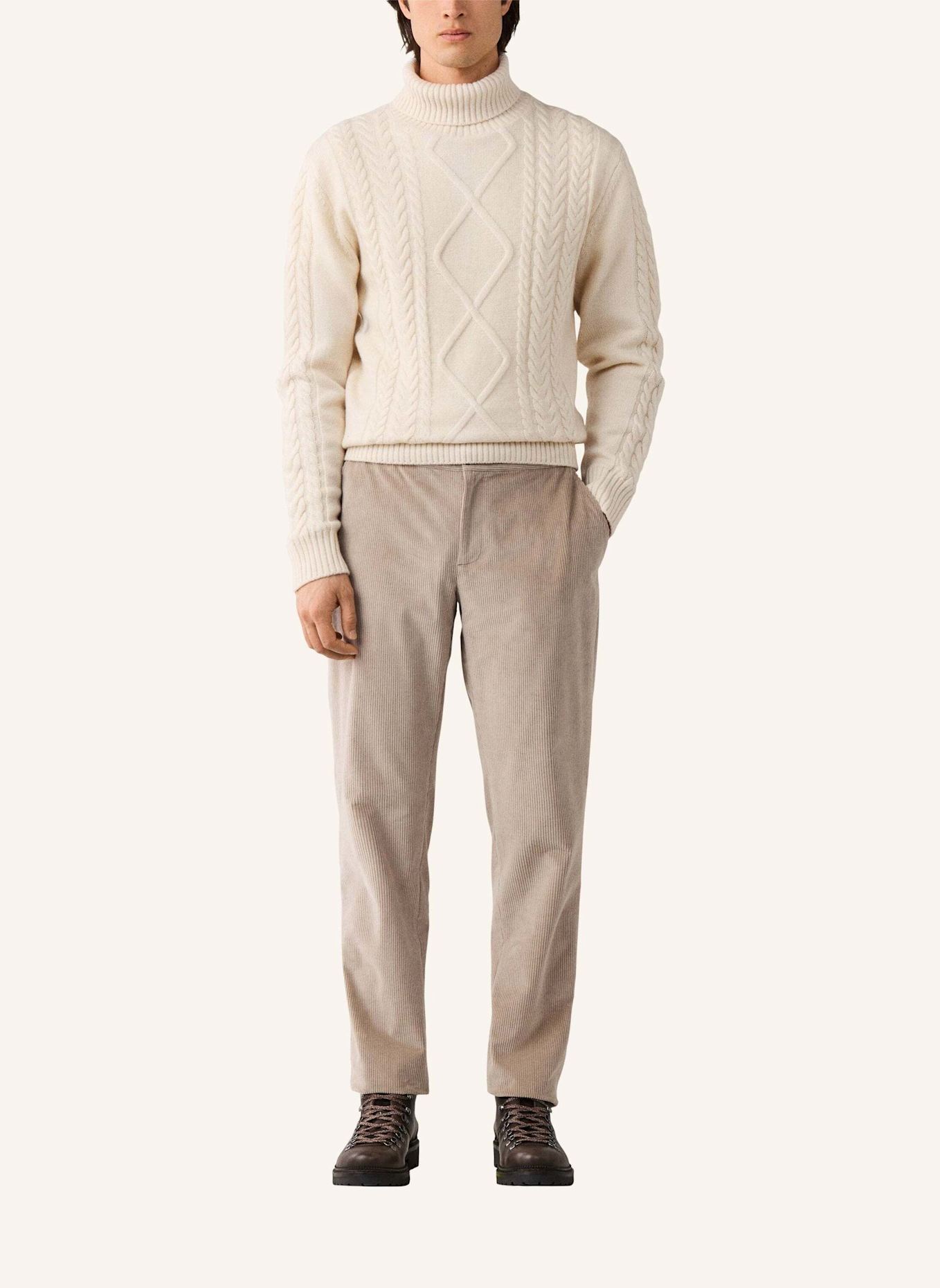 HACKETT LONDON Pullover ARGYLE CABLE ROLL NK: CREME