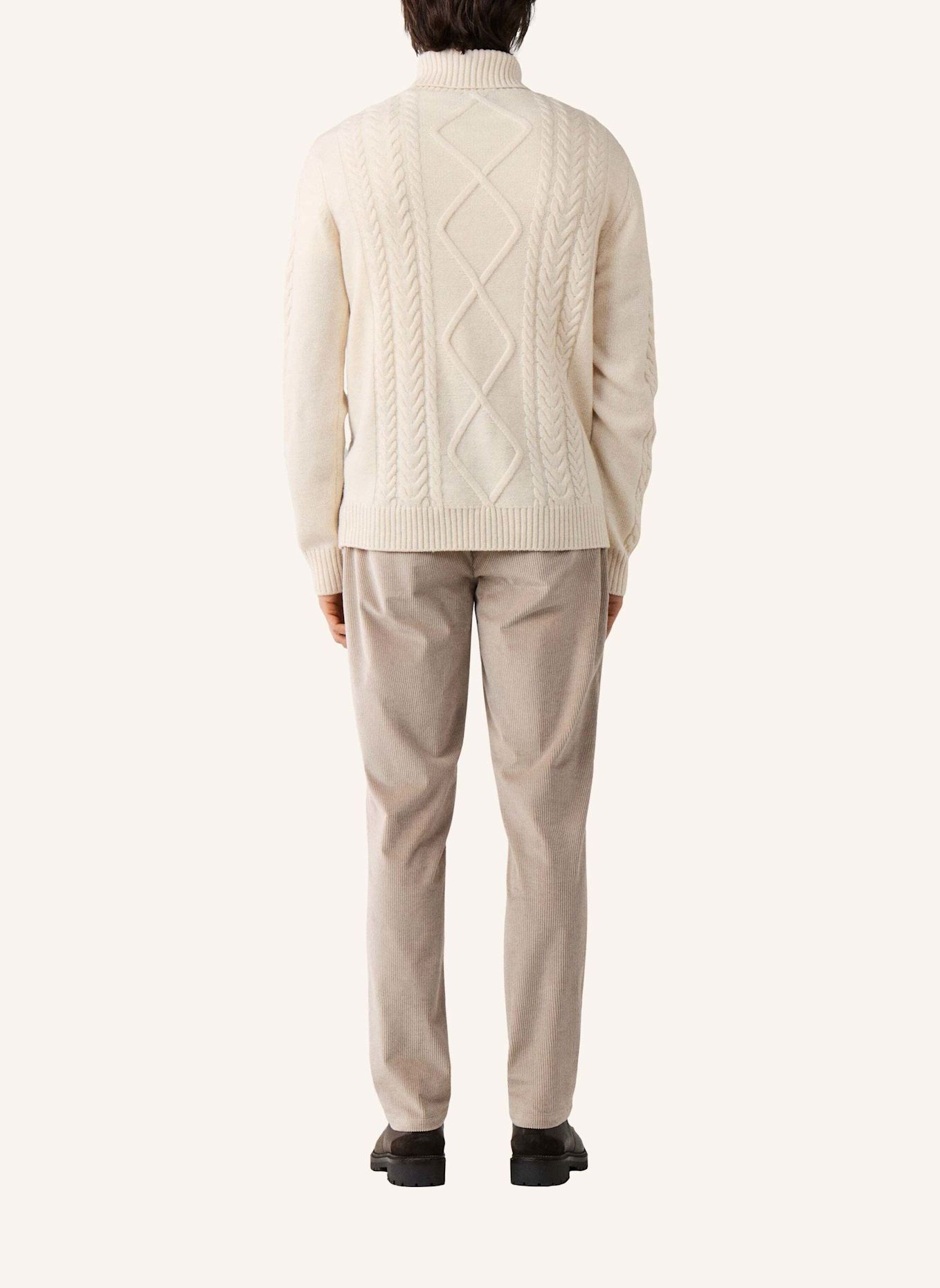 HACKETT LONDON Pullover ARGYLE CABLE ROLL NK: CREME