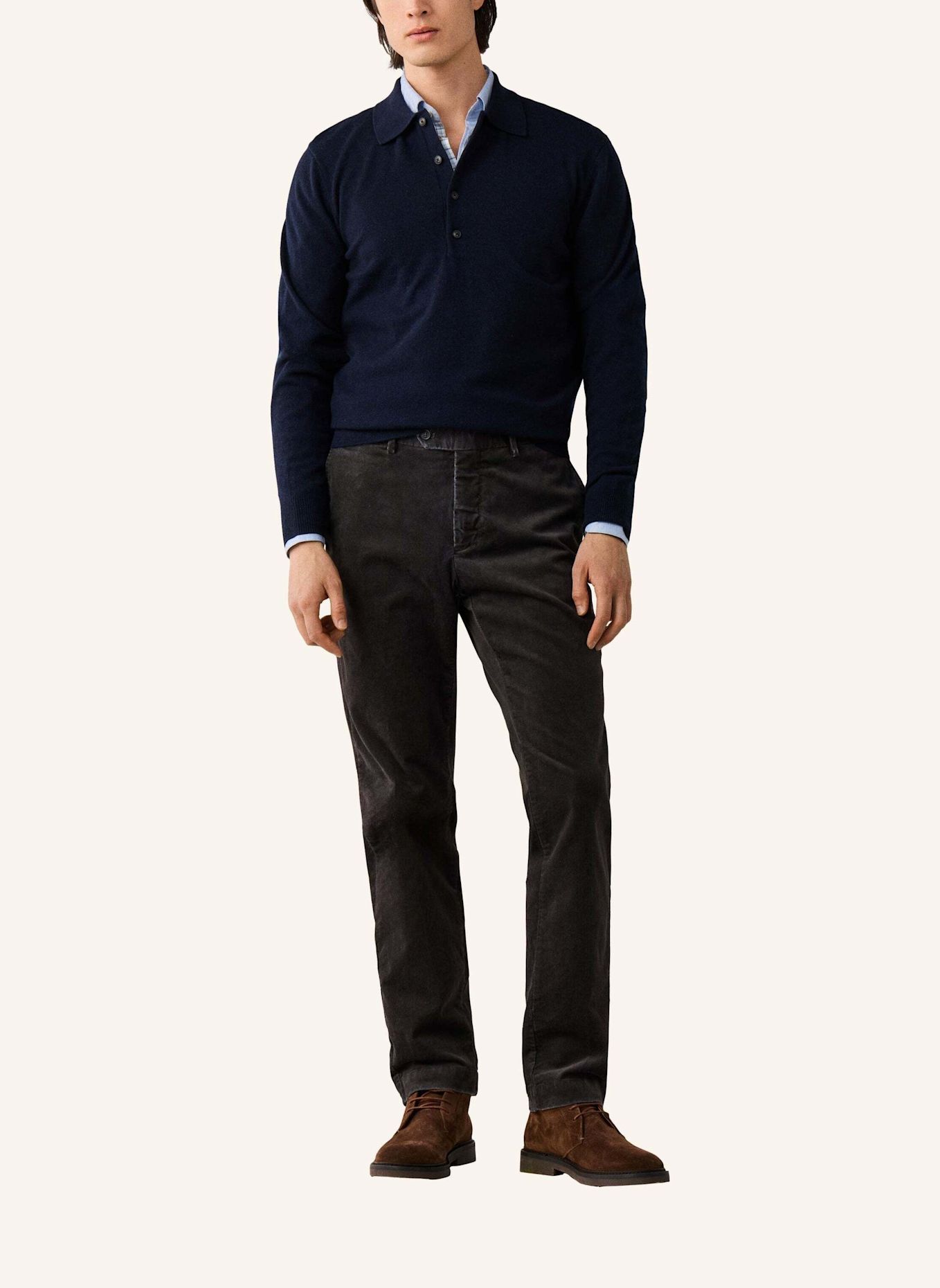 HACKETT LONDON Pullover LAMBSWOOL POLO: BLAU