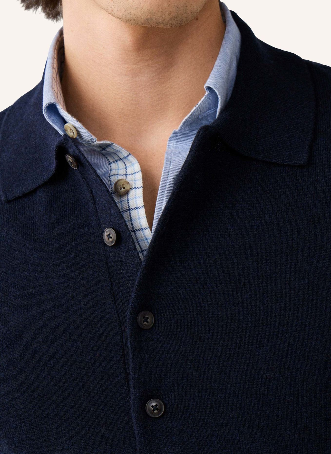 HACKETT LONDON Pullover LAMBSWOOL POLO: BLAU