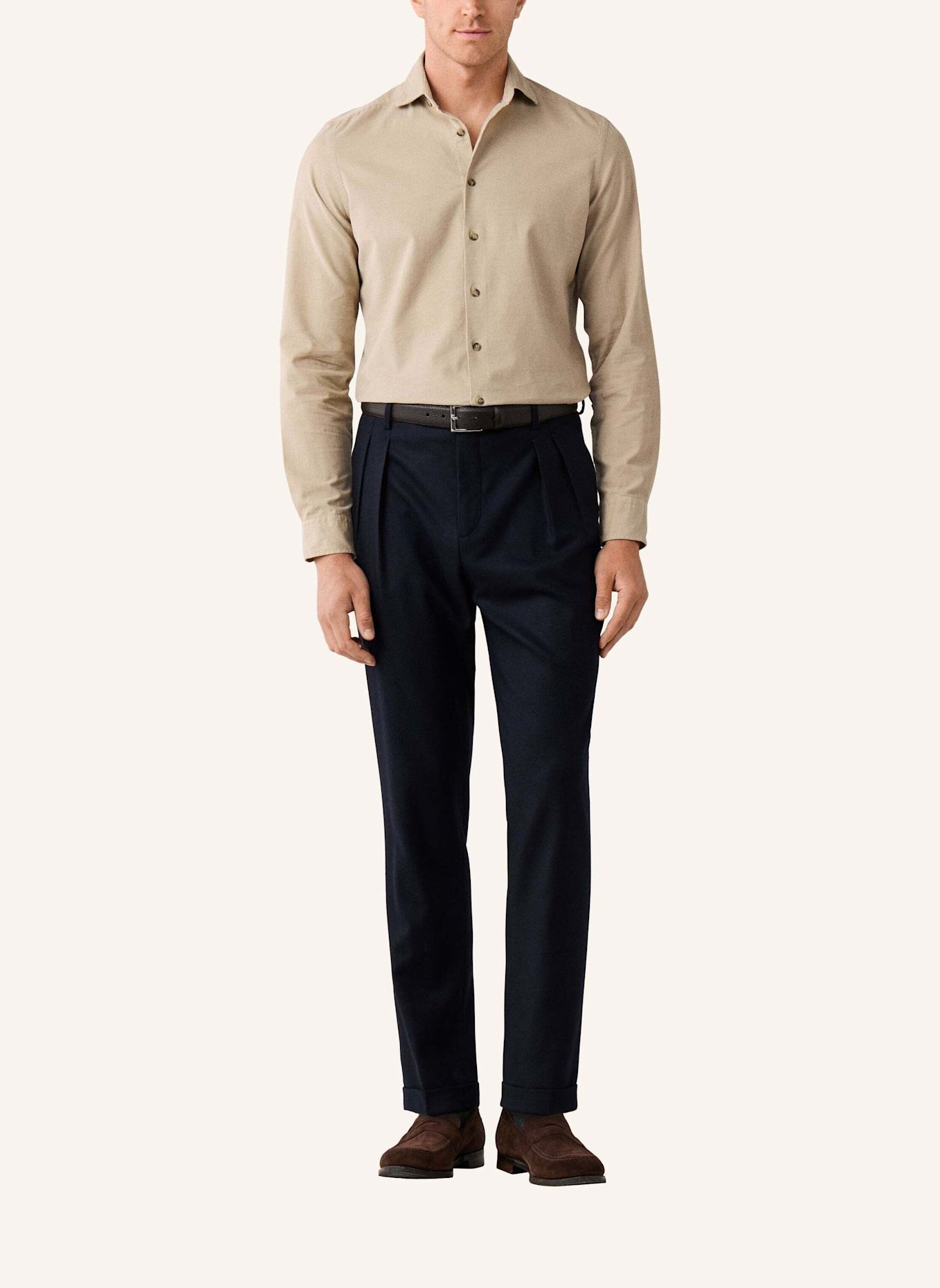 HACKETT LONDON Freizeithemd SMART BABYCORD: BEIGE