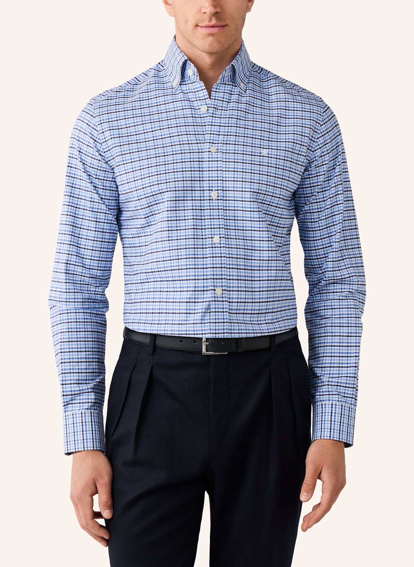 HACKETT LONDON Freizeithemd THREE COL OX GINGHAM: BLAU