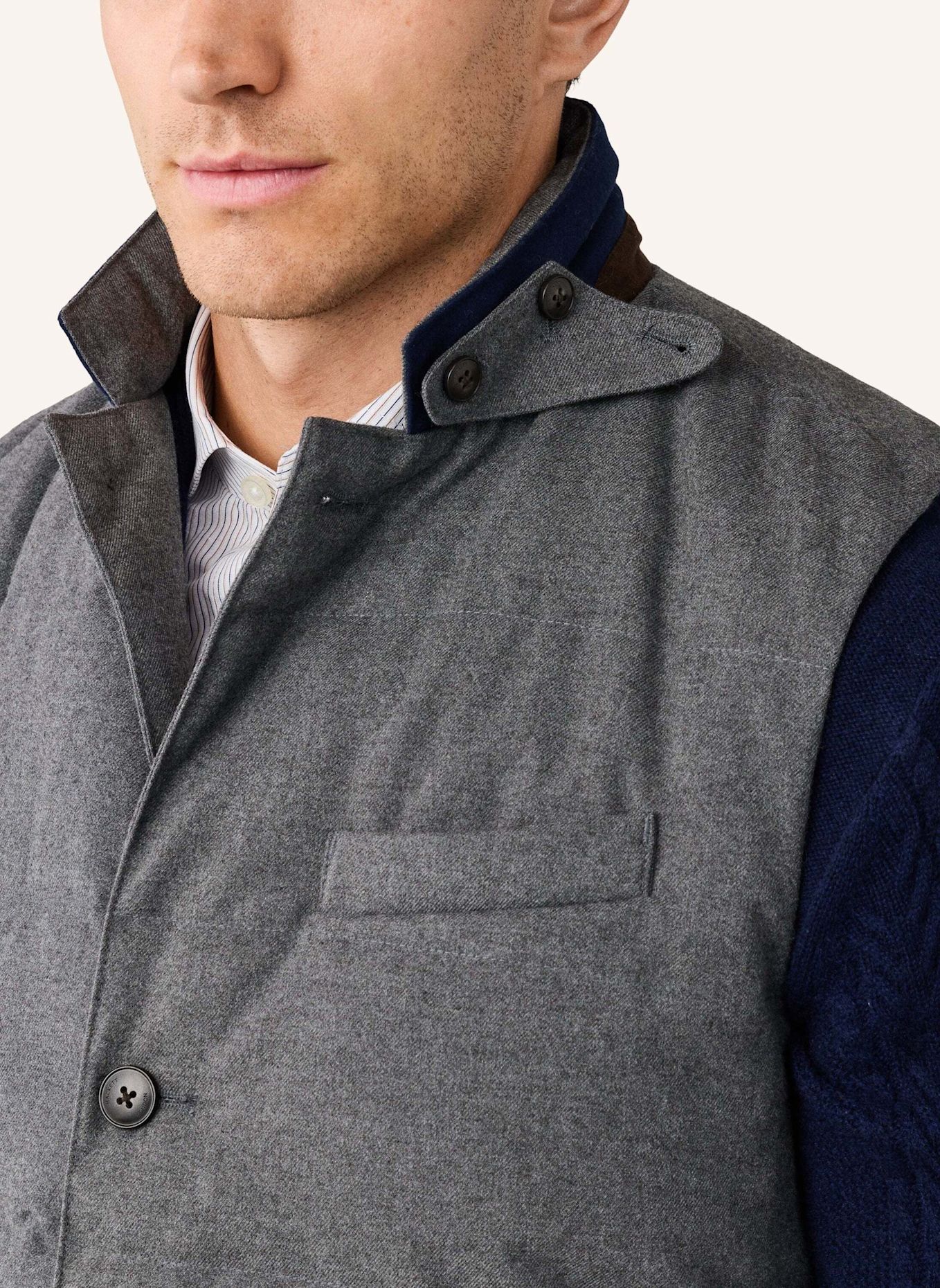 HACKETT LONDON Gilet TAILORED FLAN GILET: DUNKELGRAU