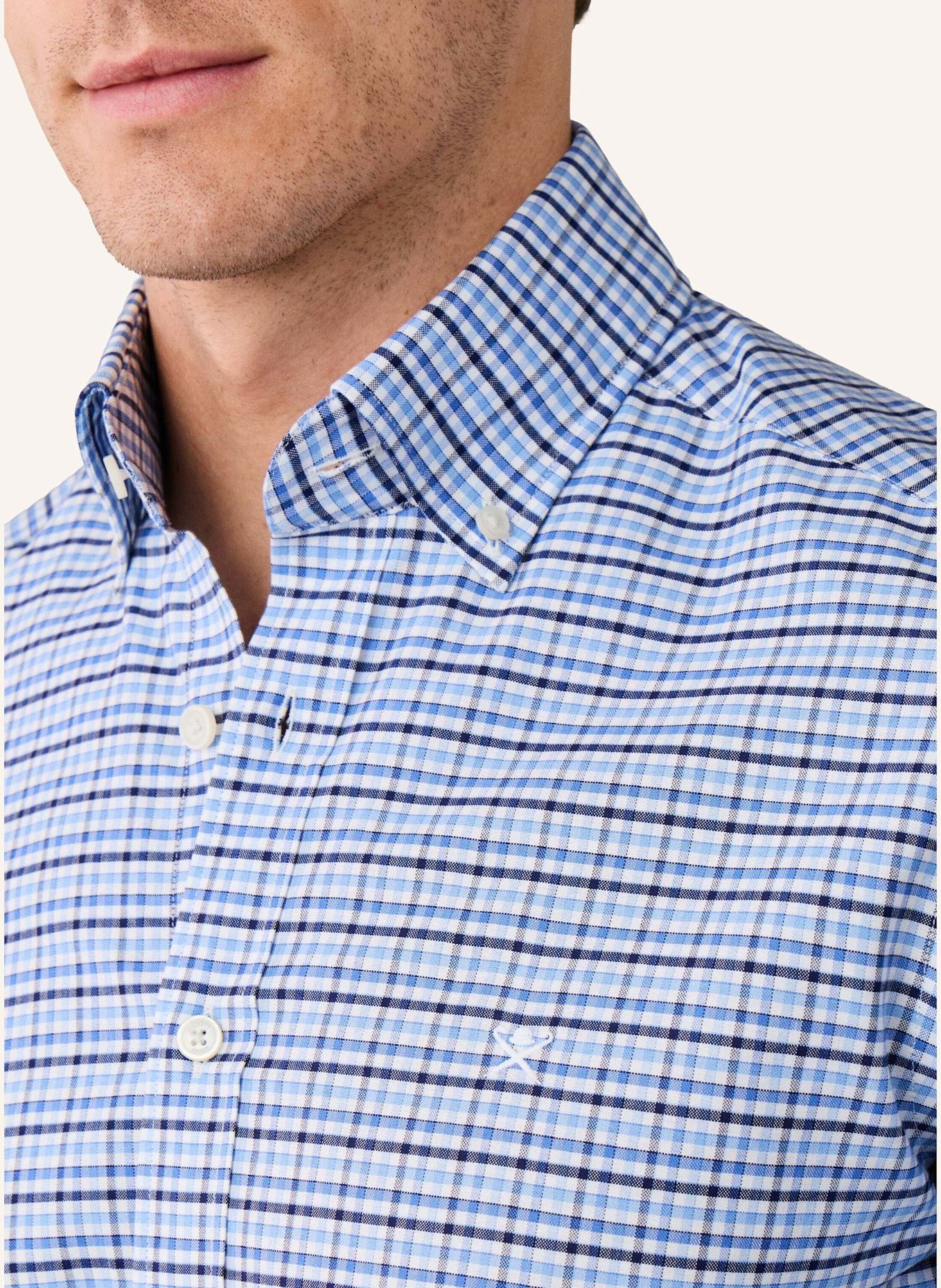 HACKETT LONDON Freizeithemd THREE COL OX GINGHAM: BLAU