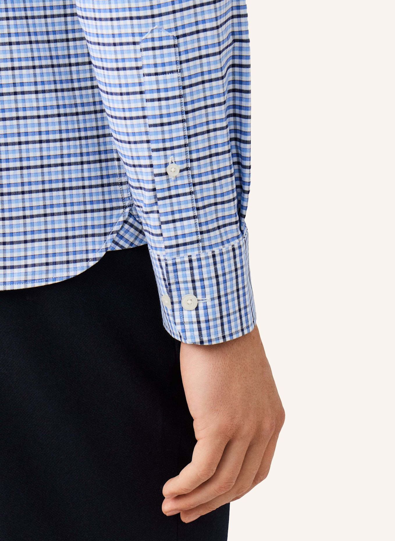 HACKETT LONDON Freizeithemd THREE COL OX GINGHAM: BLAU