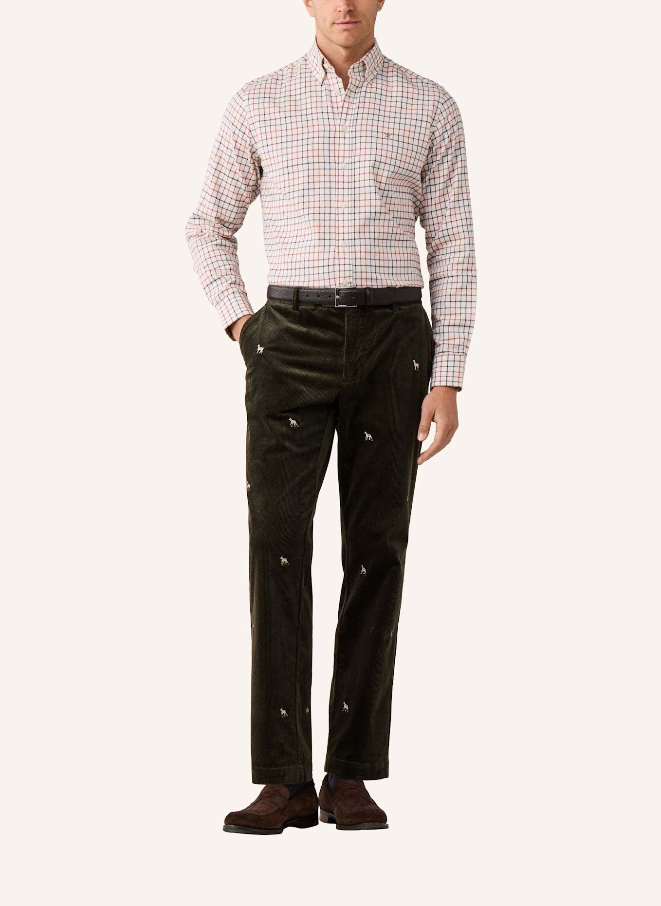 HACKETT LONDON Freizeithemd WIDE TATTERSALL: ORANGE