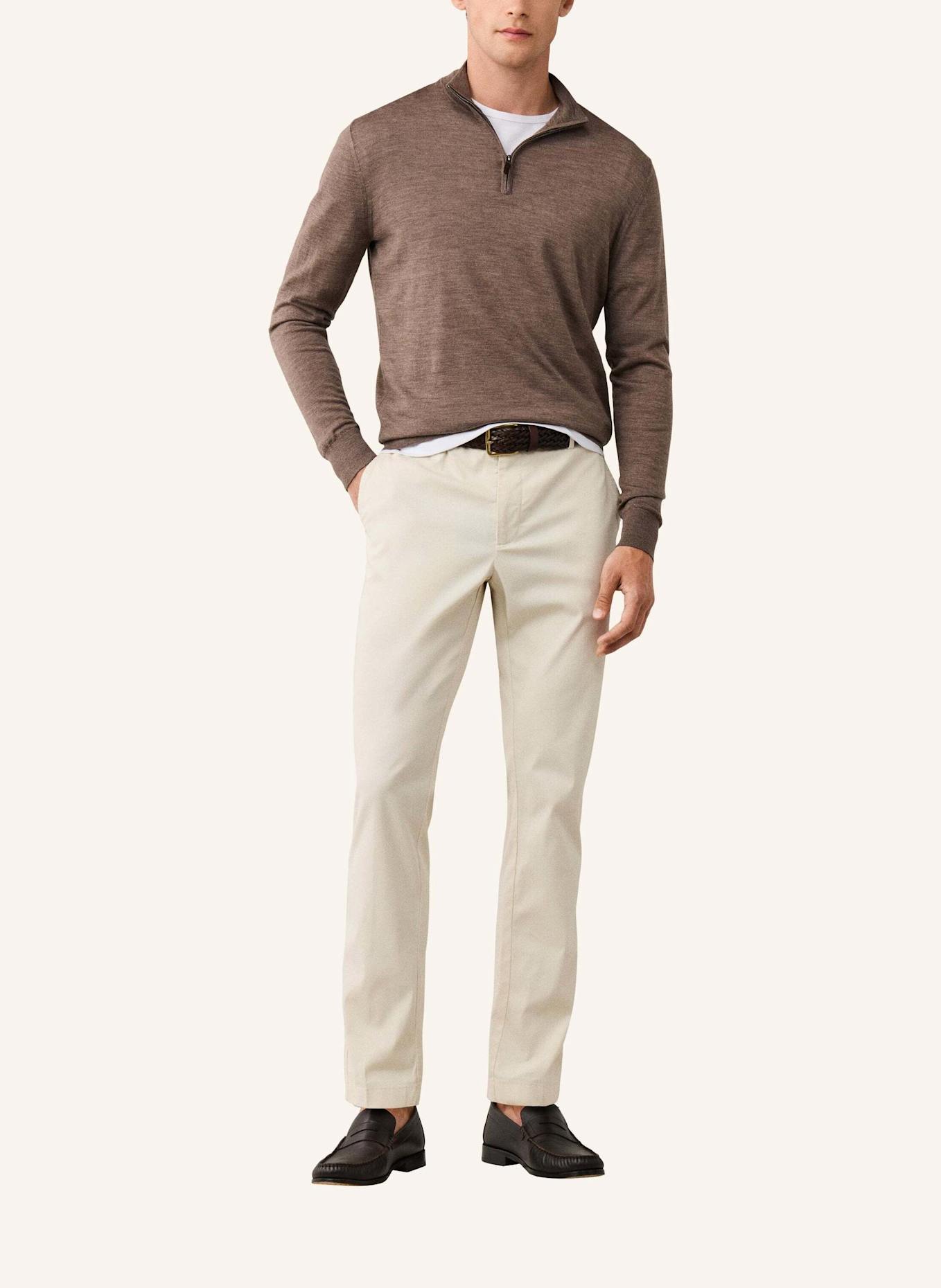 HACKETT LONDON Pullover ESS MERINO HZIP: BEIGE
