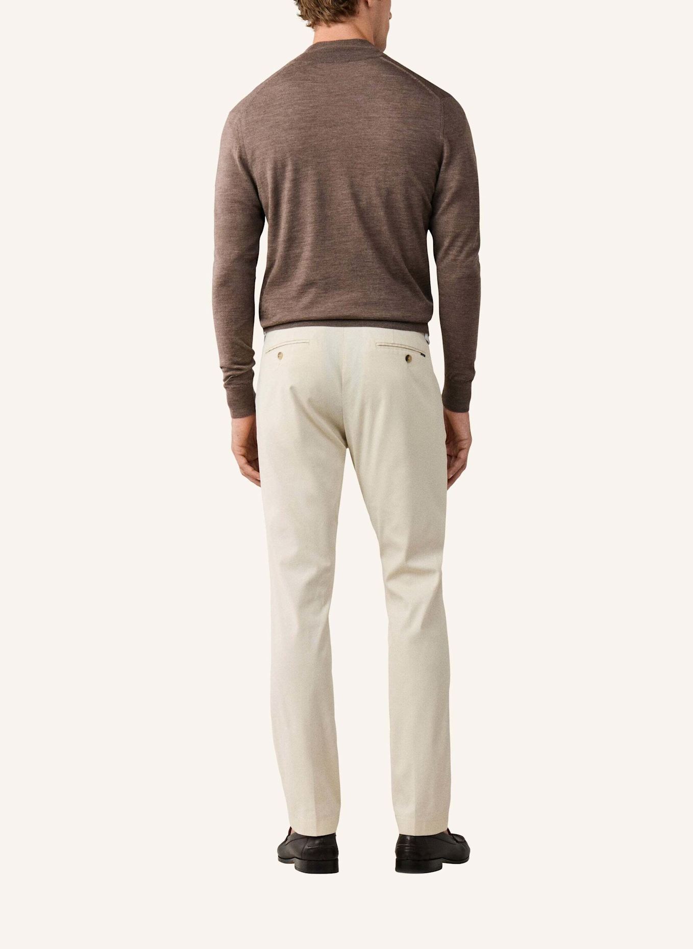 HACKETT LONDON Pullover ESS MERINO HZIP: BEIGE
