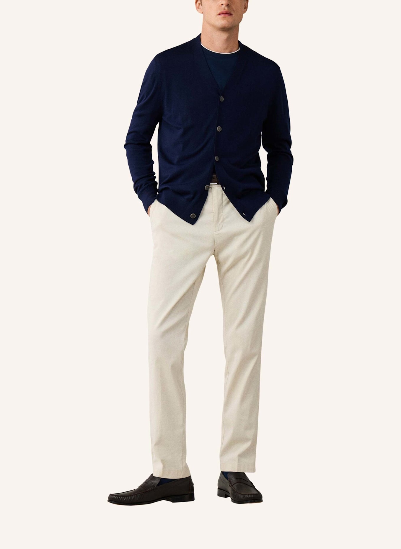HACKETT LONDON Strickjacken Cardigan ESS MERINO CARDIGAN: BLAU