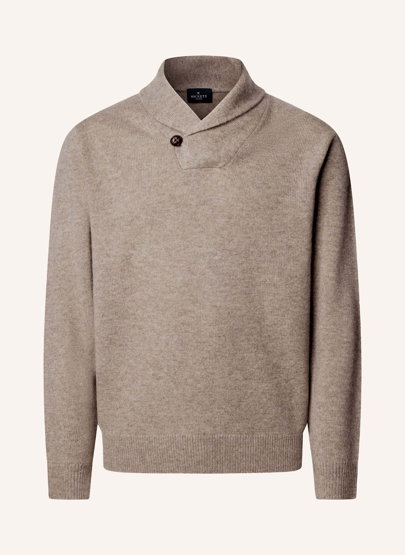 HACKETT LONDON Pullover SHAWL SWEATER: BEIGE