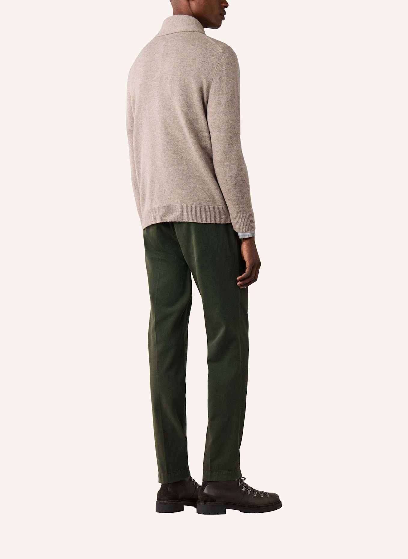 HACKETT LONDON Pullover SHAWL SWEATER: BEIGE