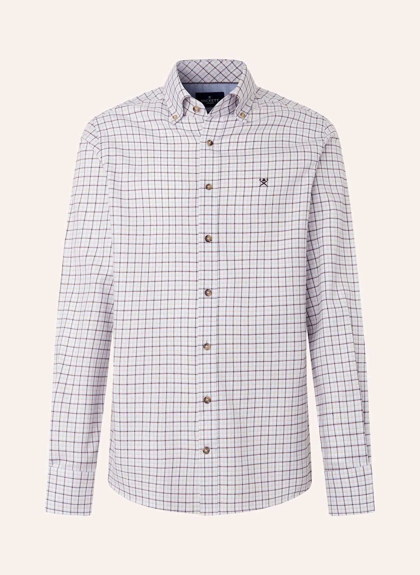 HACKETT LONDON Freizeithemd FLANNEL CHECK: BRAUN