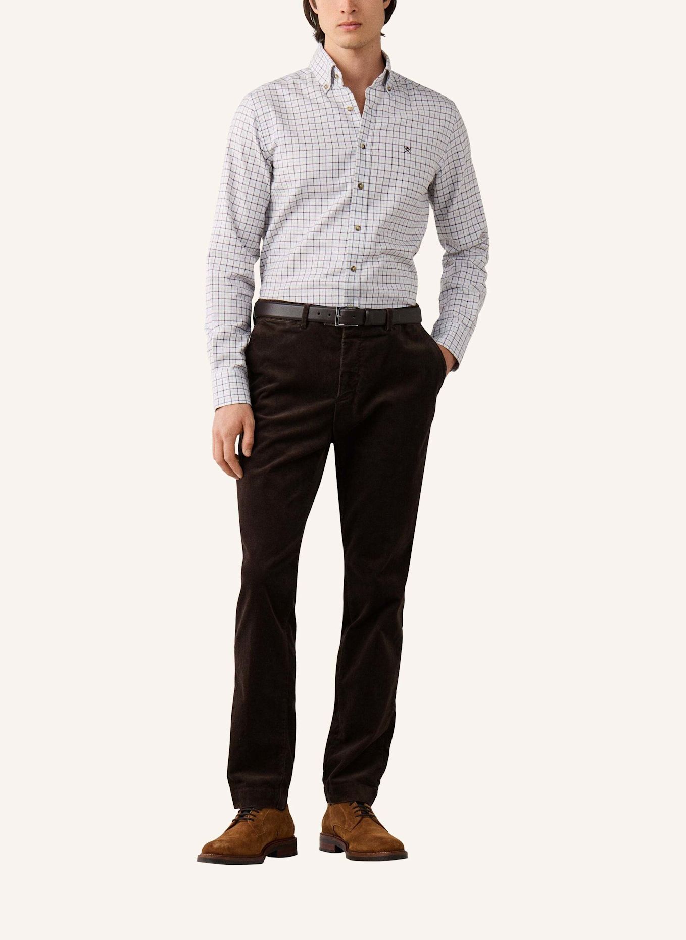 HACKETT LONDON Freizeithemd FLANNEL CHECK: BRAUN
