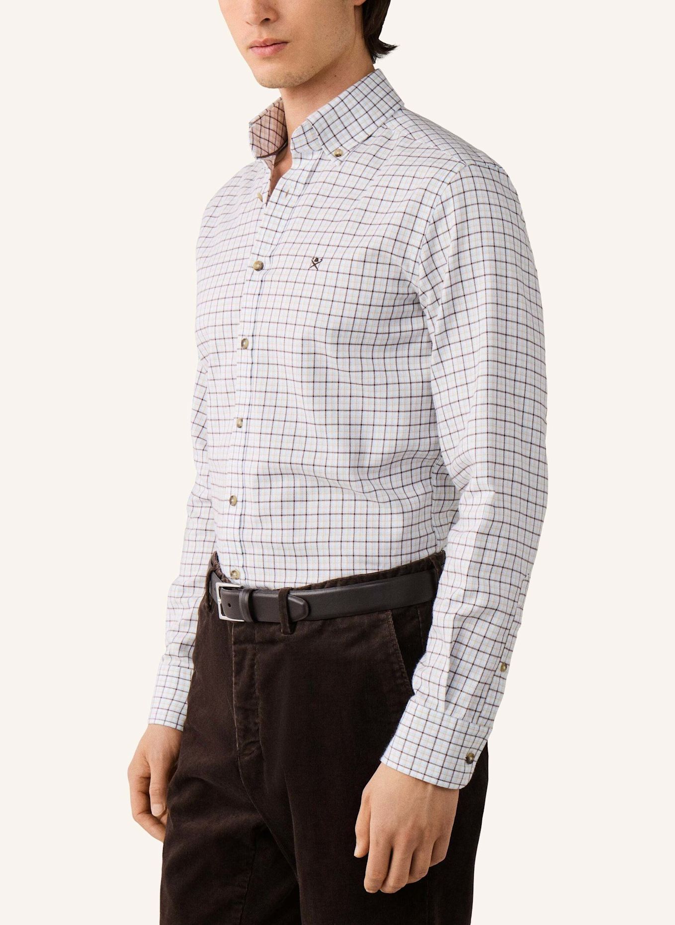 HACKETT LONDON Freizeithemd FLANNEL CHECK: BRAUN
