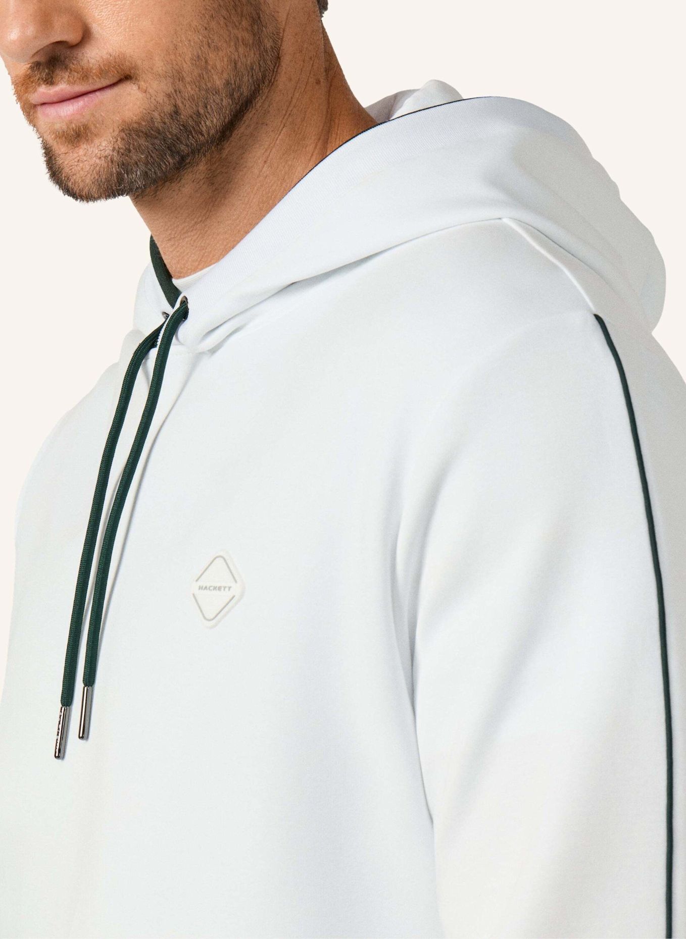 HACKETT LONDON Hoodieshirt HS BADGE HOODY: WEISS