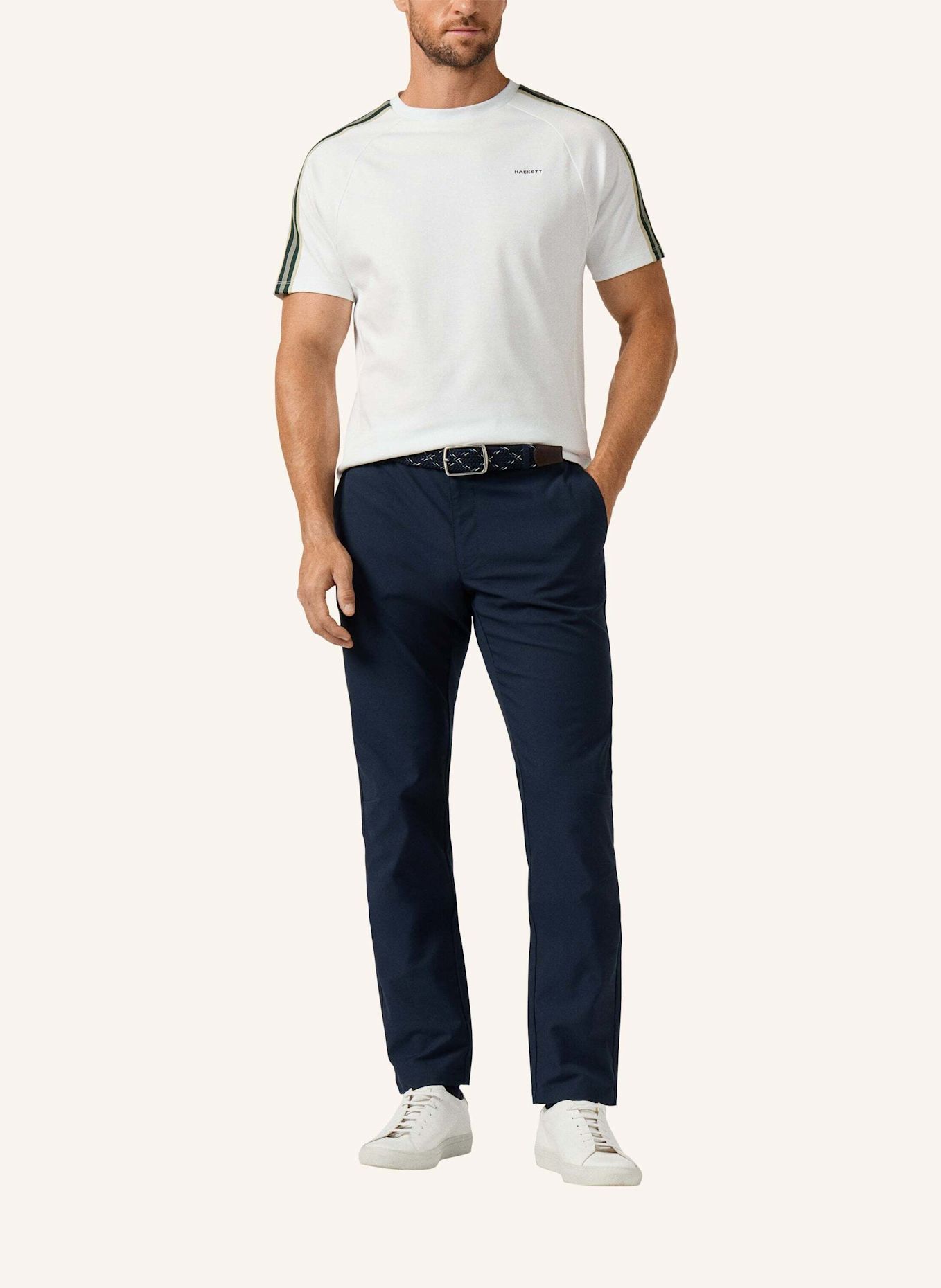 HACKETT LONDON T-Shirt HS TAPE TEE: WEISS