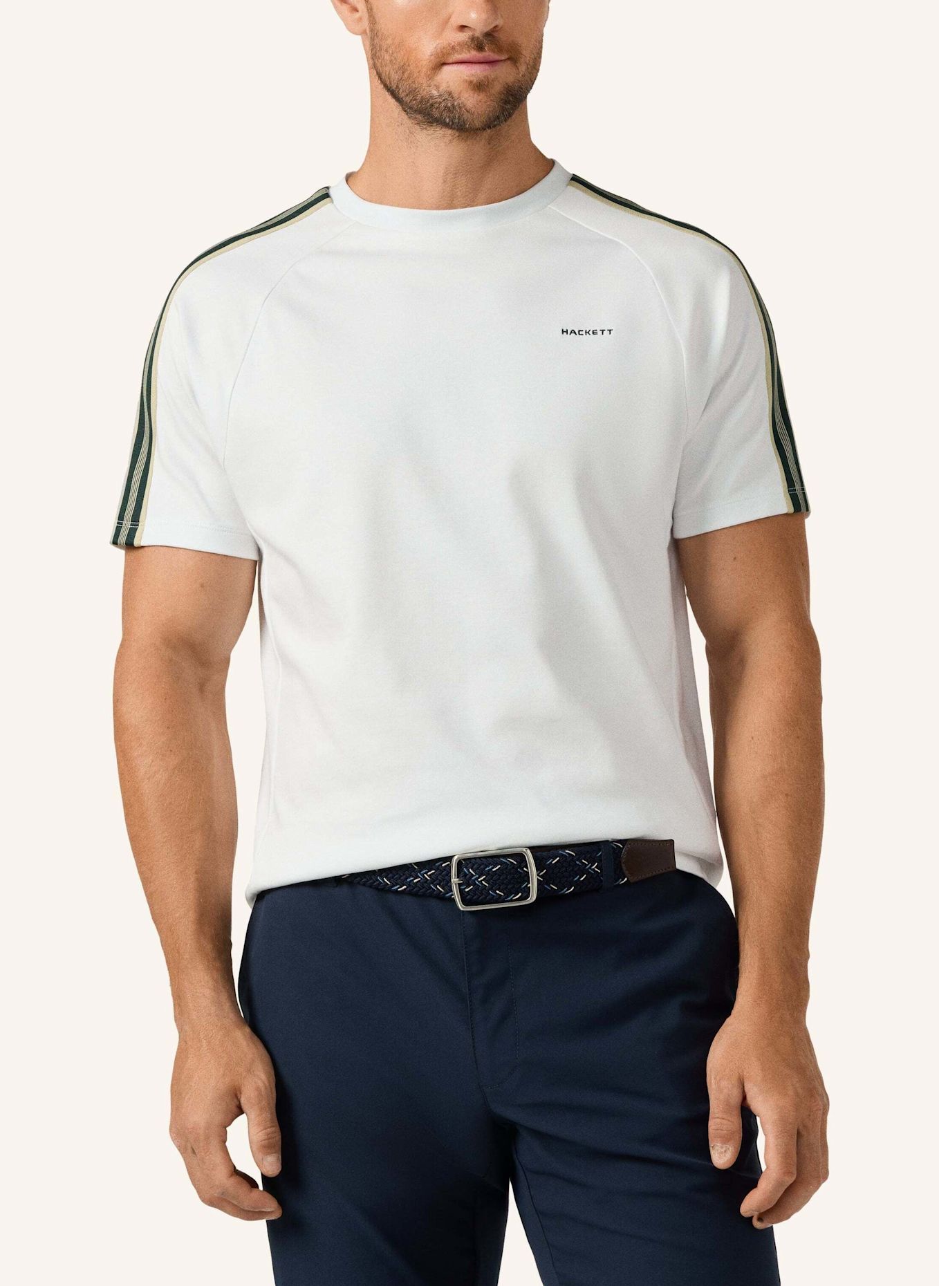 HACKETT LONDON T-Shirt HS TAPE TEE: WEISS