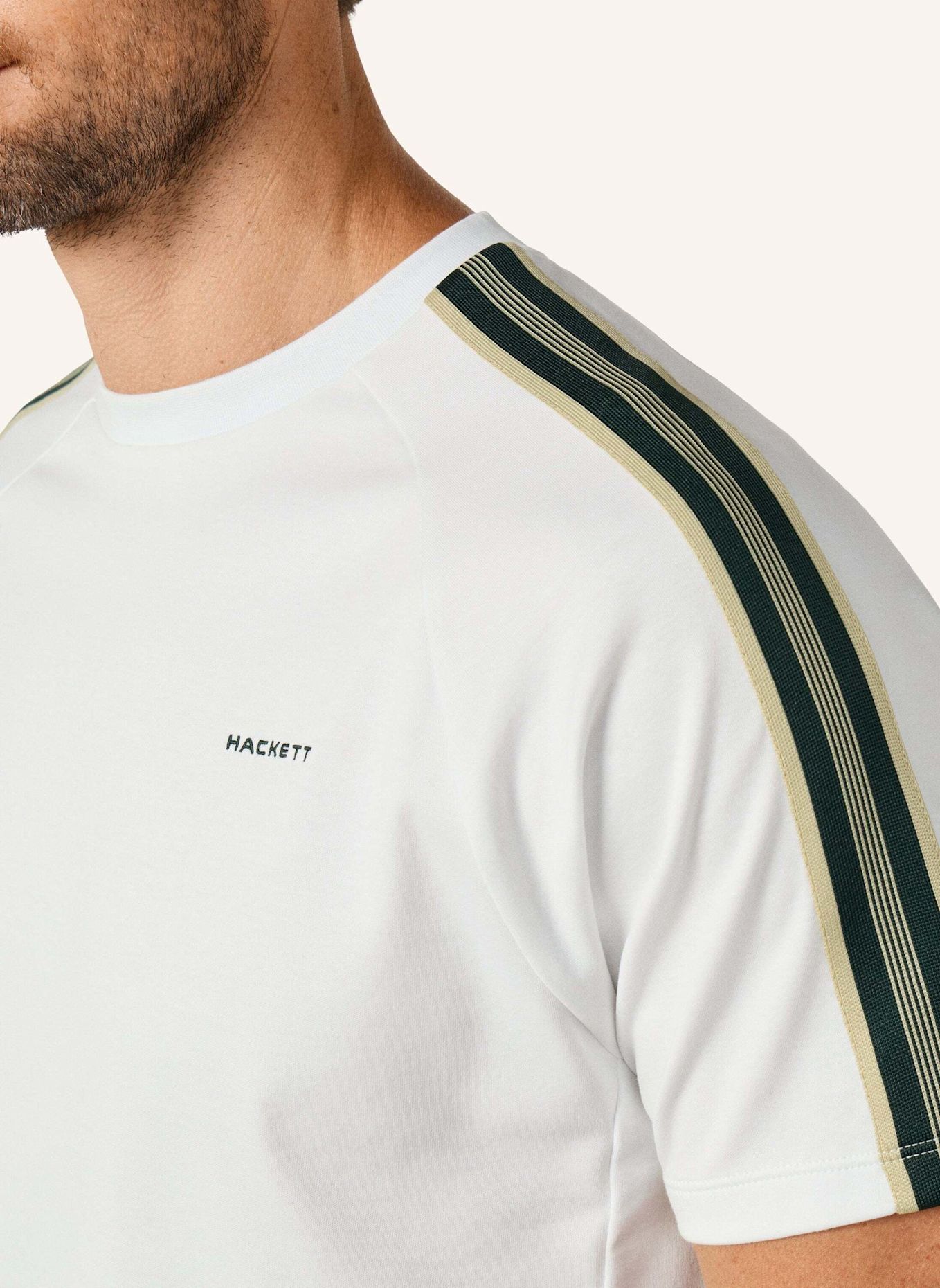 HACKETT LONDON T-Shirt HS TAPE TEE: WEISS