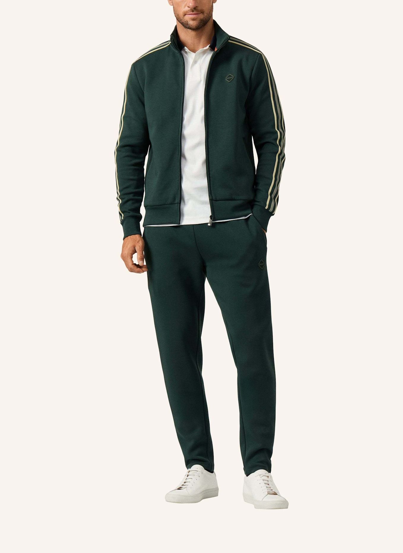 HACKETT LONDON Sweatshirt HS MEMBERS TRACK FZ: GRÜN