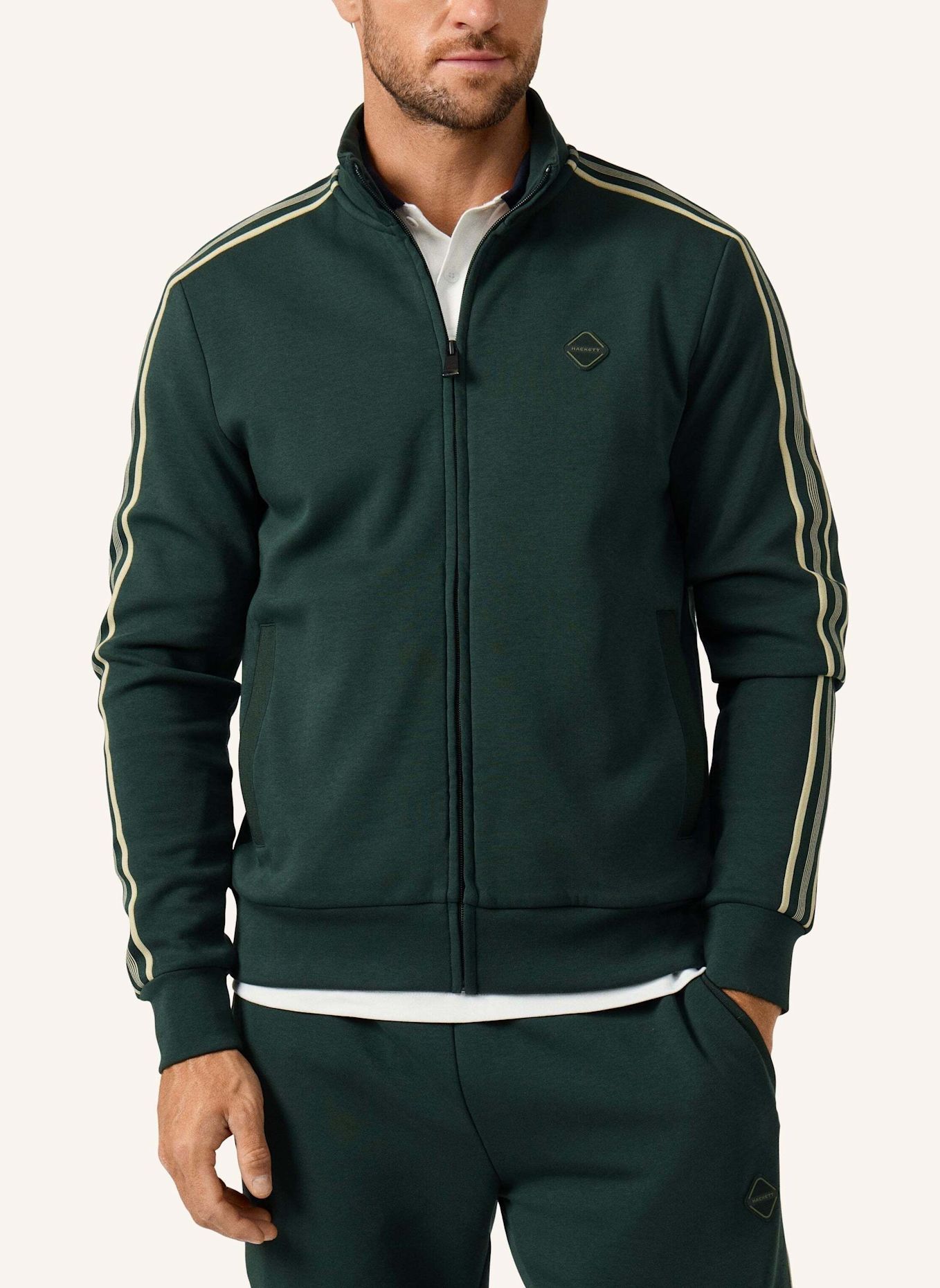 HACKETT LONDON Sweatshirt HS MEMBERS TRACK FZ: GRÜN
