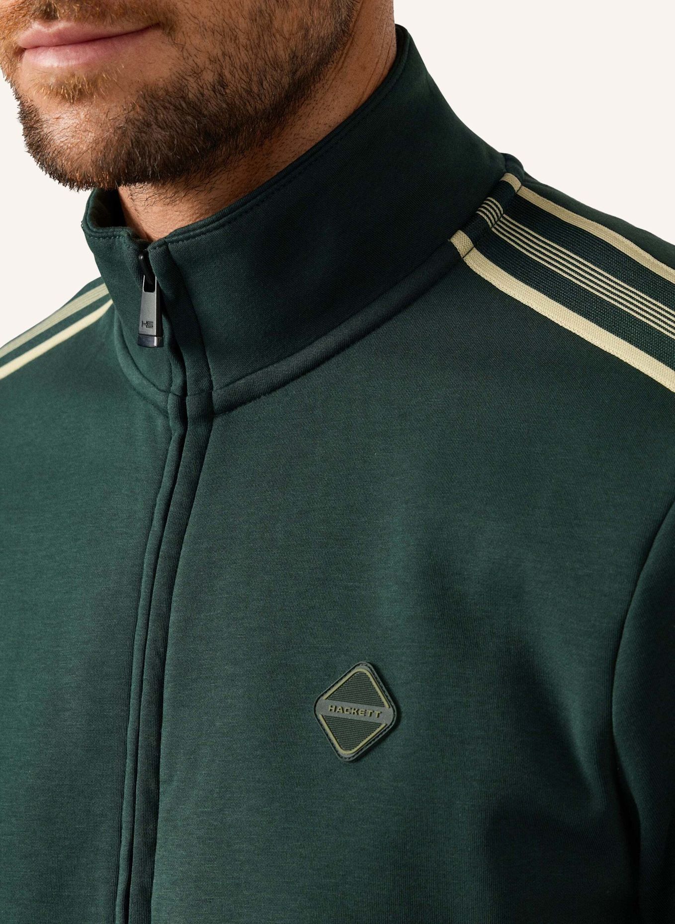 HACKETT LONDON Sweatshirt HS MEMBERS TRACK FZ: GRÜN