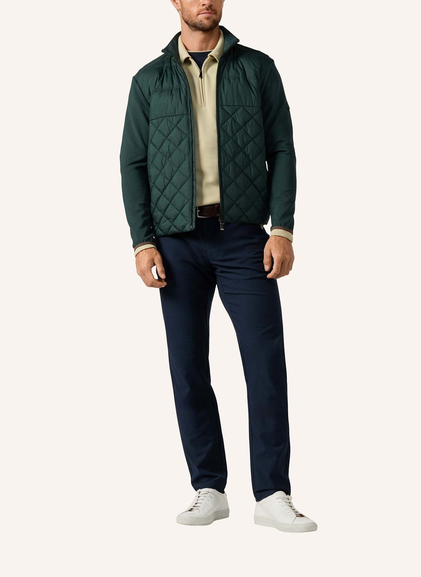HACKETT LONDON Sweatshirt HS LUXE HYBRID FZ: GRÜN
