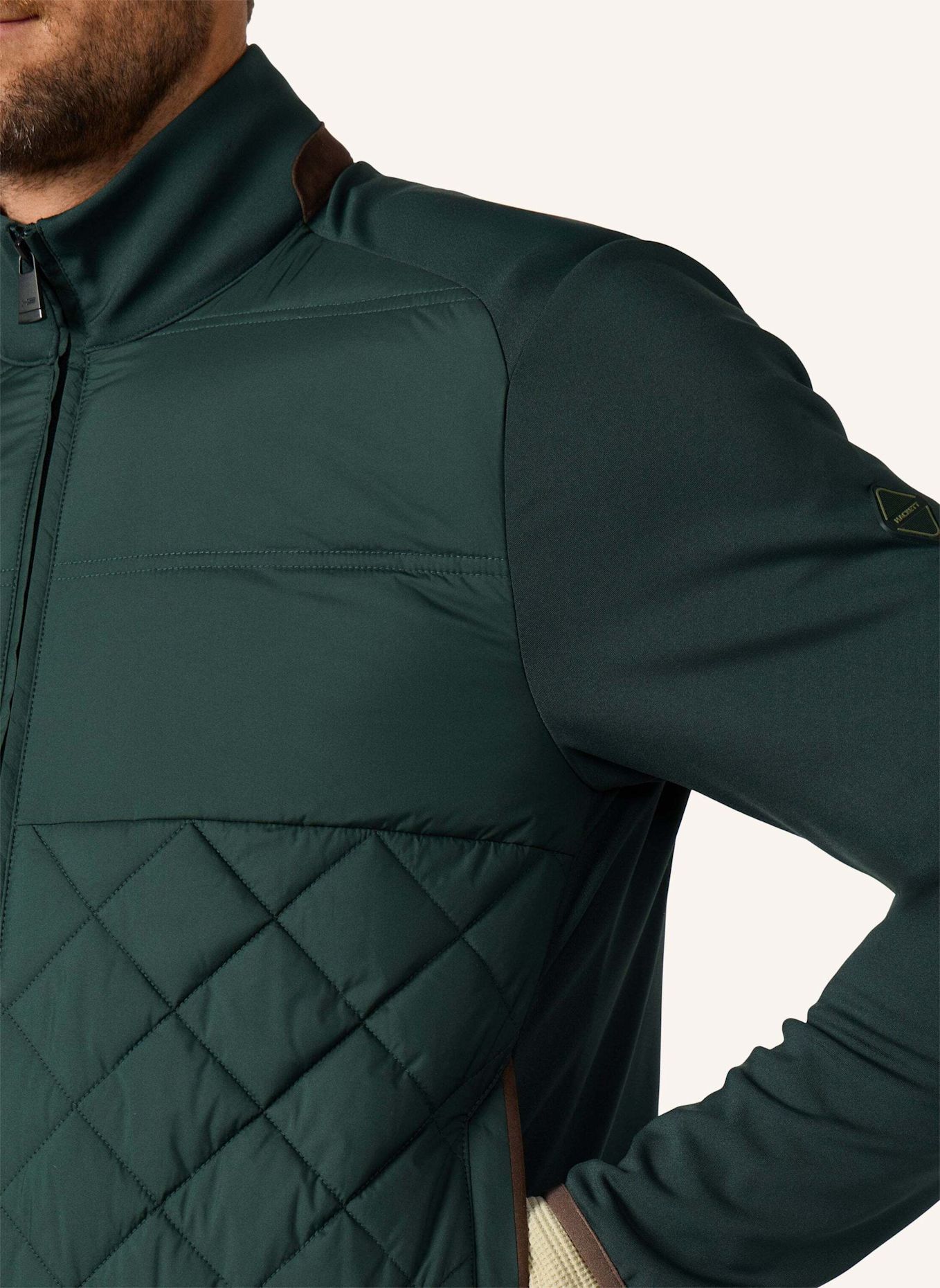 HACKETT LONDON Sweatshirt HS LUXE HYBRID FZ: GRÜN