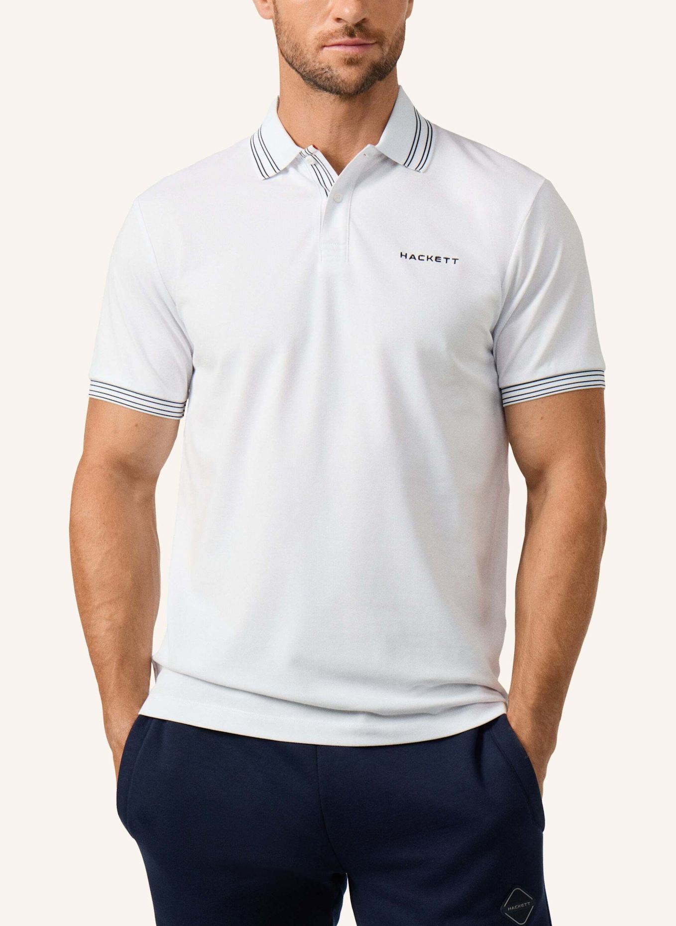 HACKETT LONDON Poloshirt HS MICRO TIP POLO: WEISS