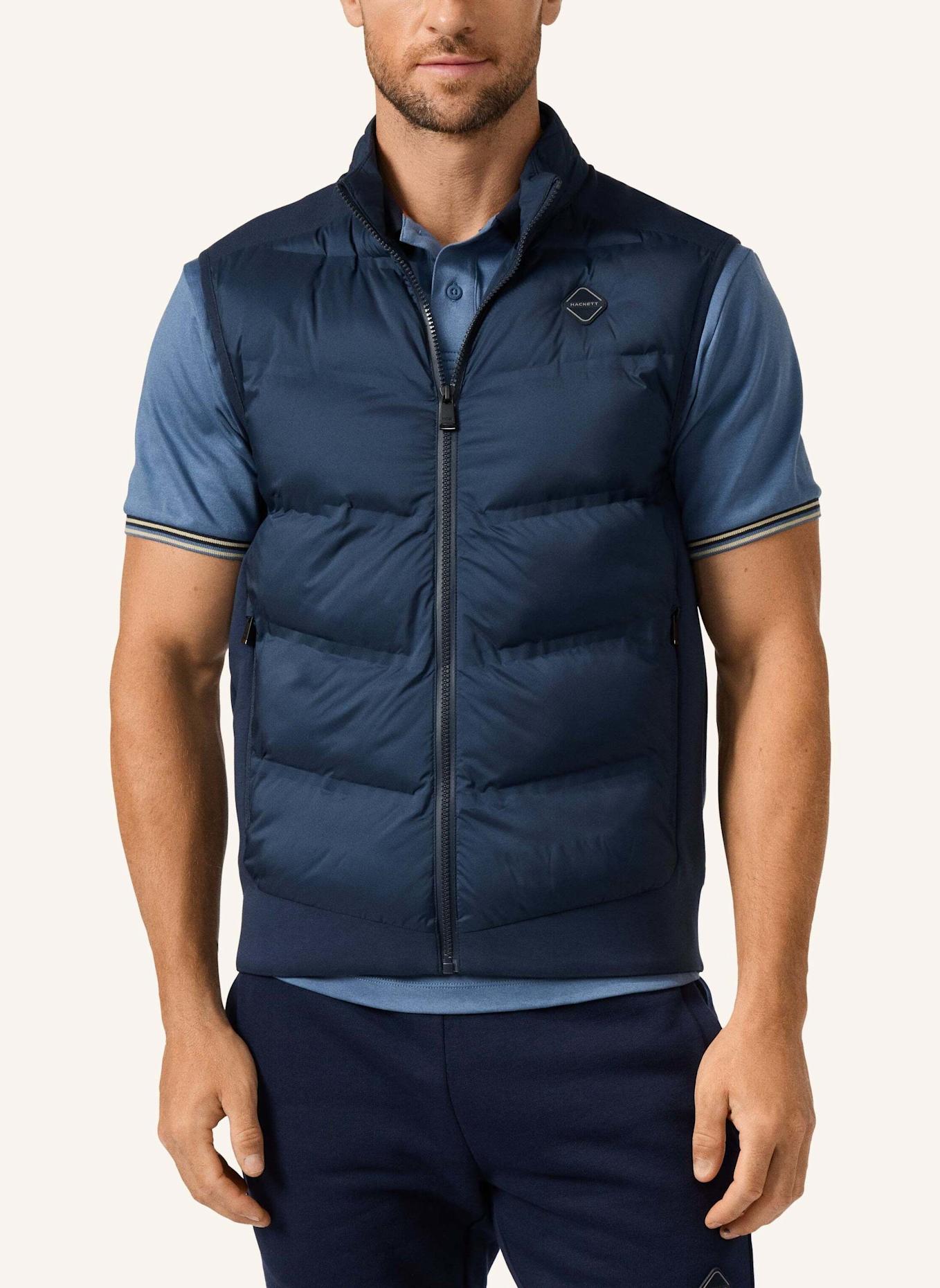 HACKETT LONDON Sweatshirt HS ULTRA HYBRID GLT FZ: DUNKELBLAU