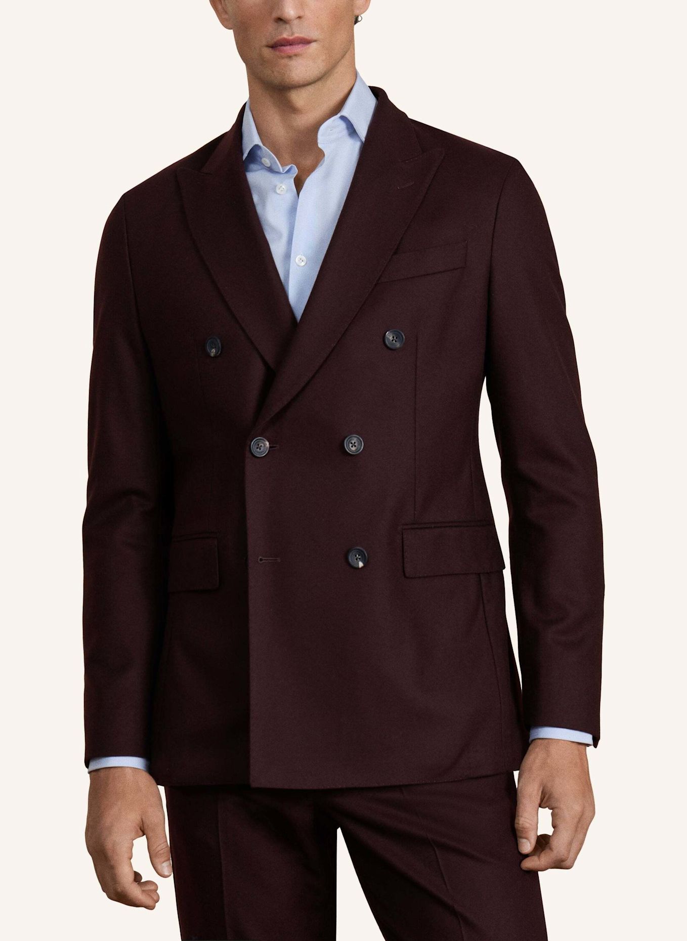 HACKETT LONDON Anzug SR BURGUNDY DB JKT: DUNKELROT
