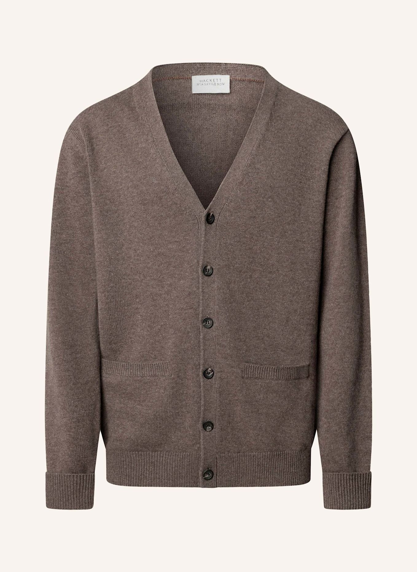 HACKETT LONDON Strickjacken Cardigan SR JERSEY KNIT CARDI: TAUPE / HELLBRAUN