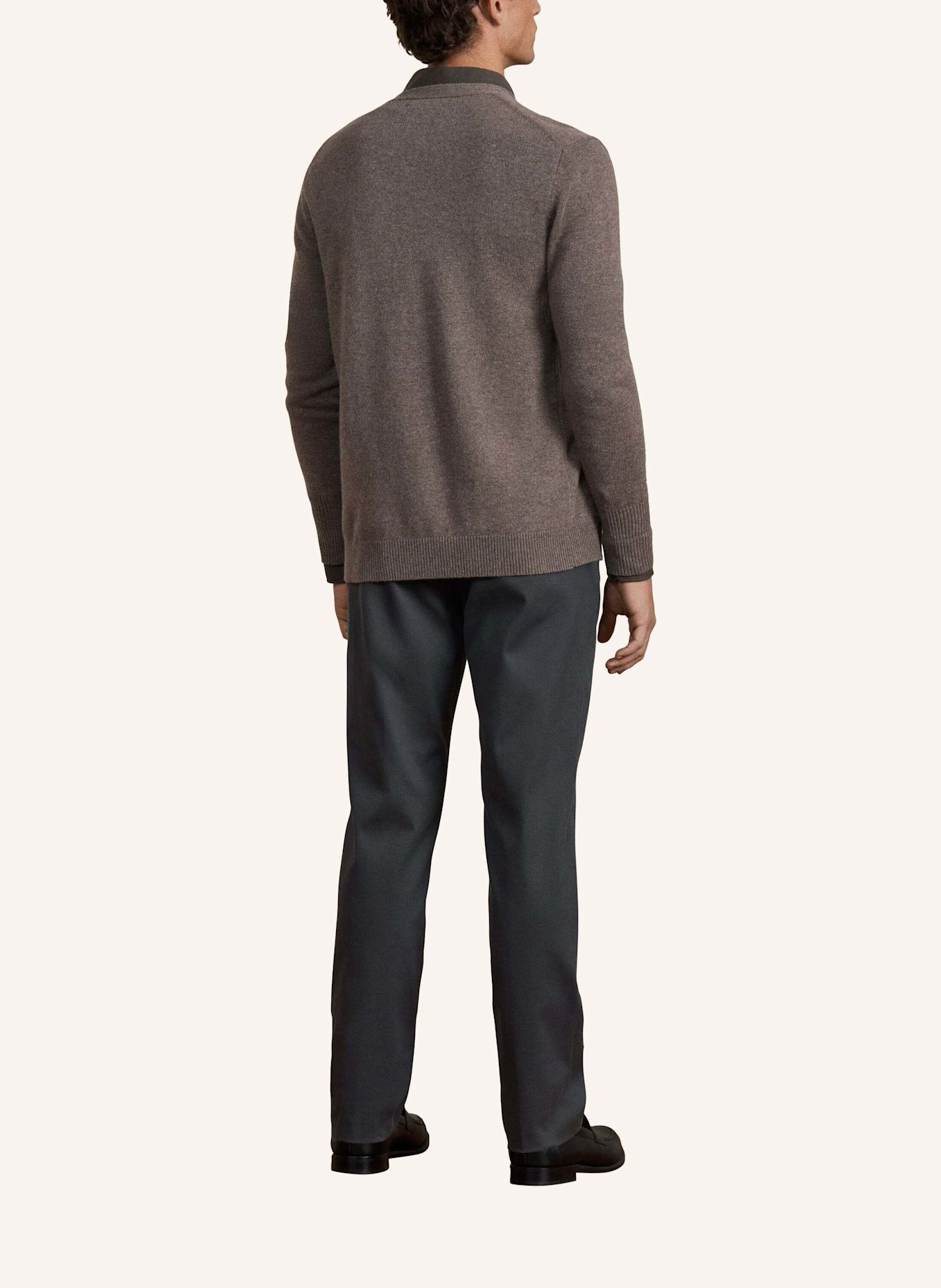 HACKETT LONDON Strickjacken Cardigan SR JERSEY KNIT CARDI: TAUPE / HELLBRAUN