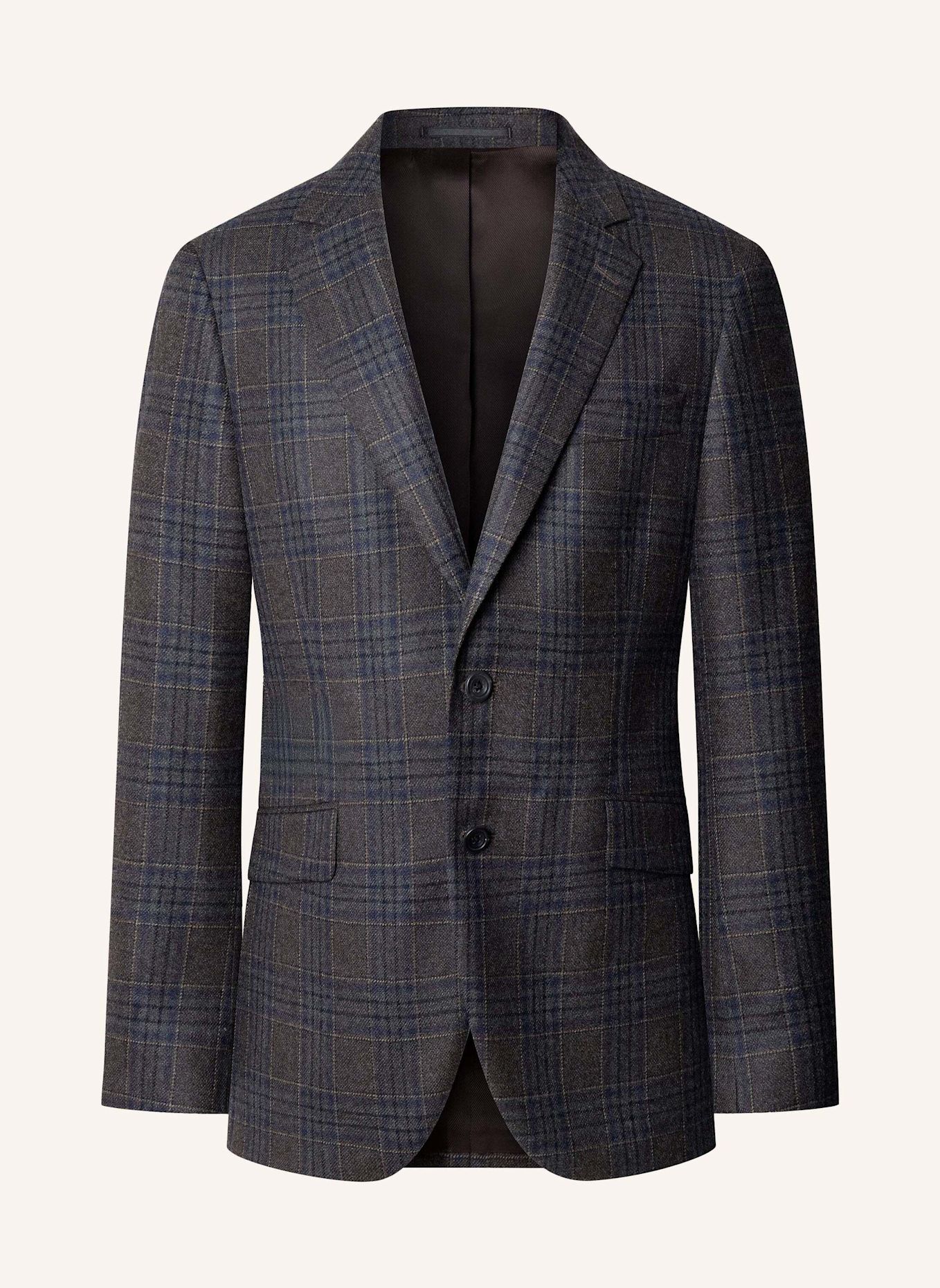 HACKETT LONDON Anzug SR LP WL CASHMERE CHK: BRAUN