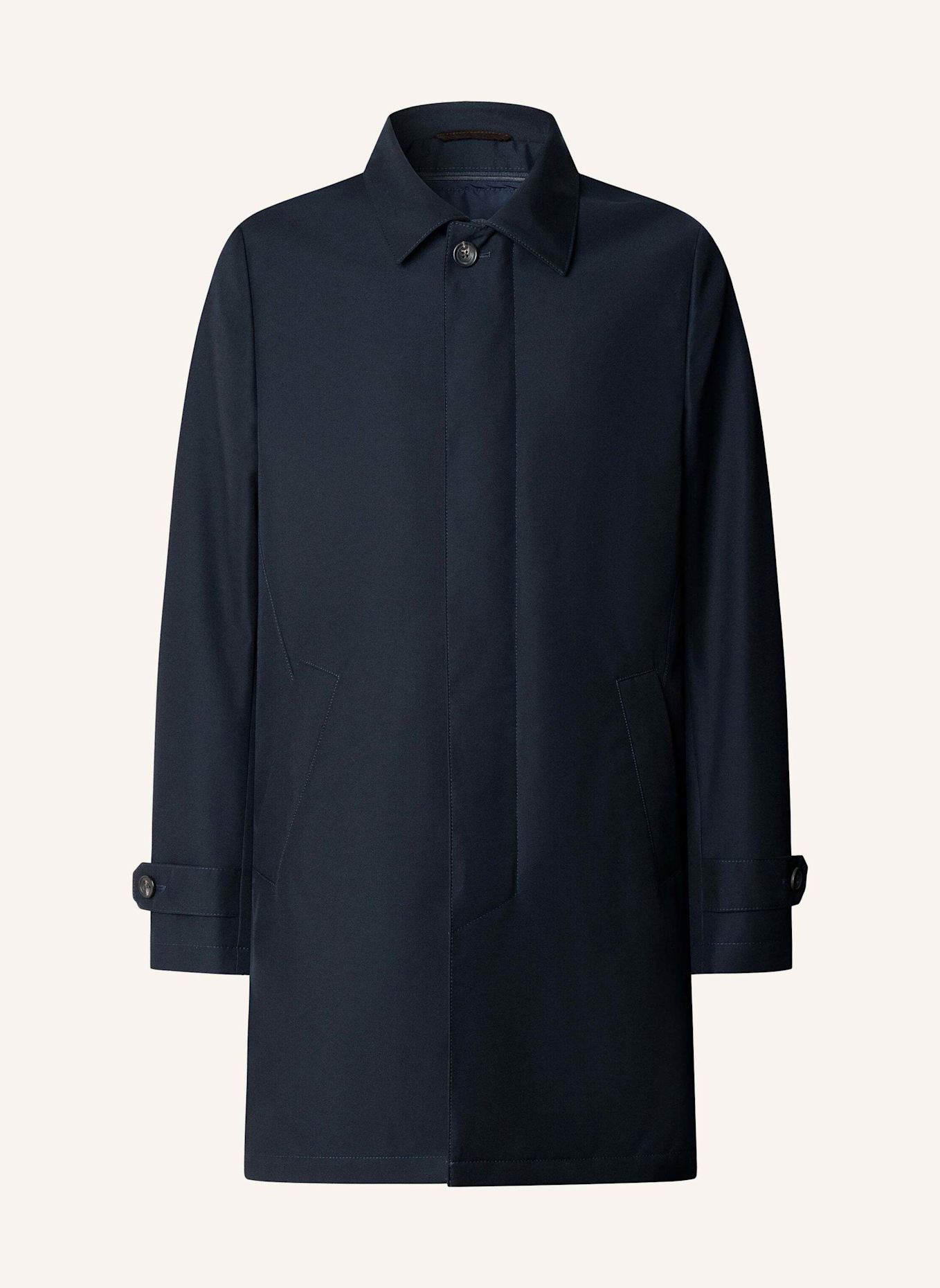 HACKETT LONDON Stehkragenmantel SR MAC W/LINER: DUNKELBLAU