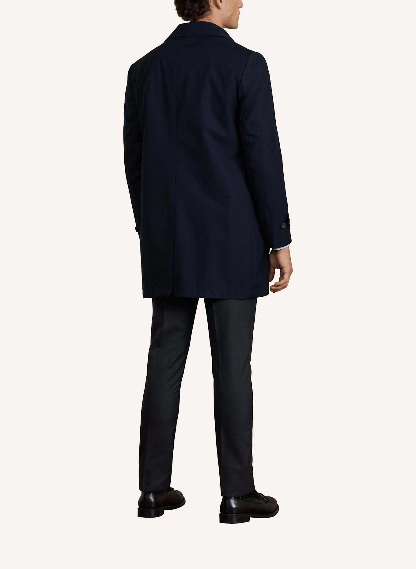 HACKETT LONDON Stehkragenmantel SR MAC W/LINER: DUNKELBLAU