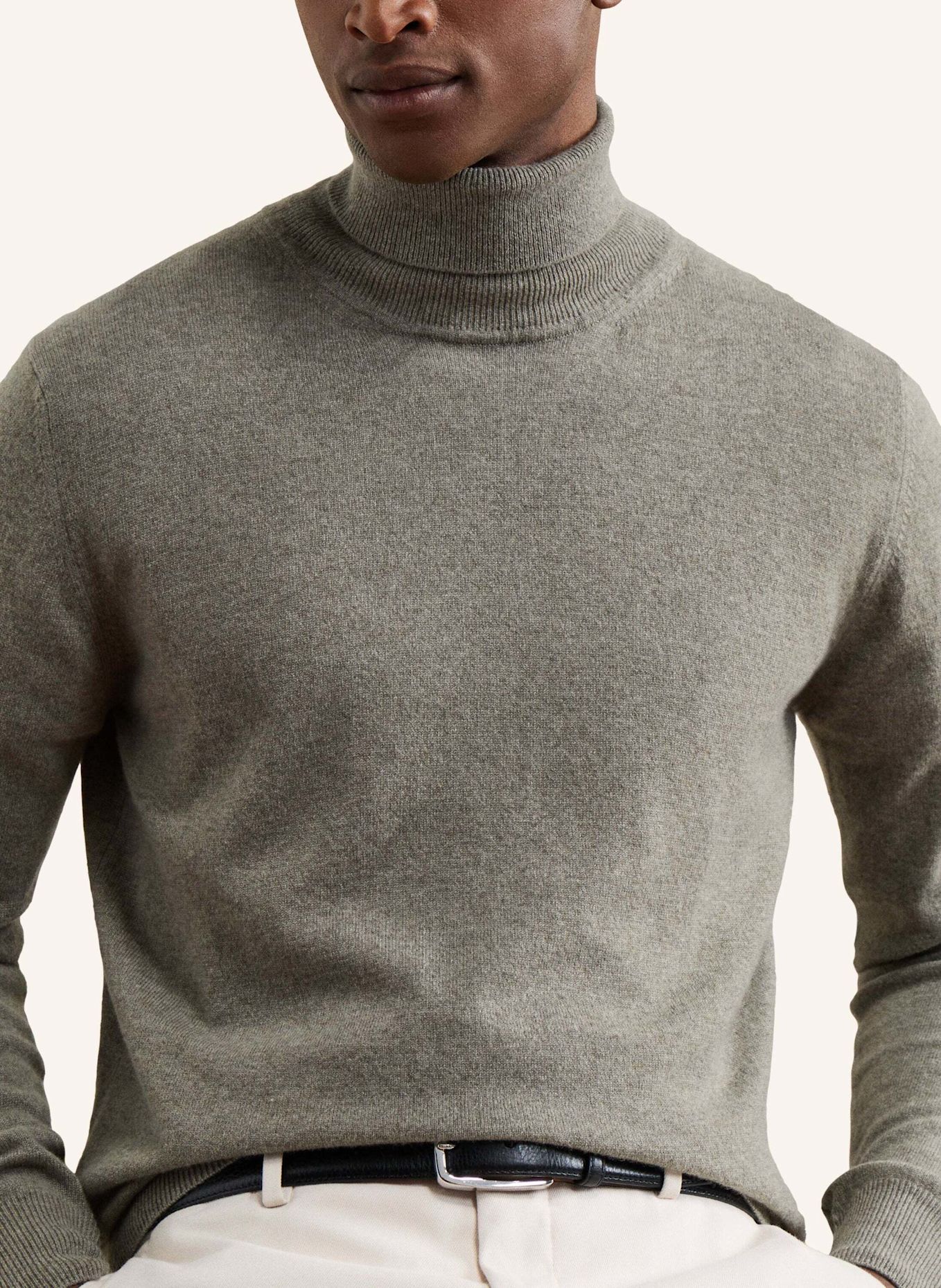 HACKETT LONDON Pullover SR CASHMERE ROLL NECK: GRÜN