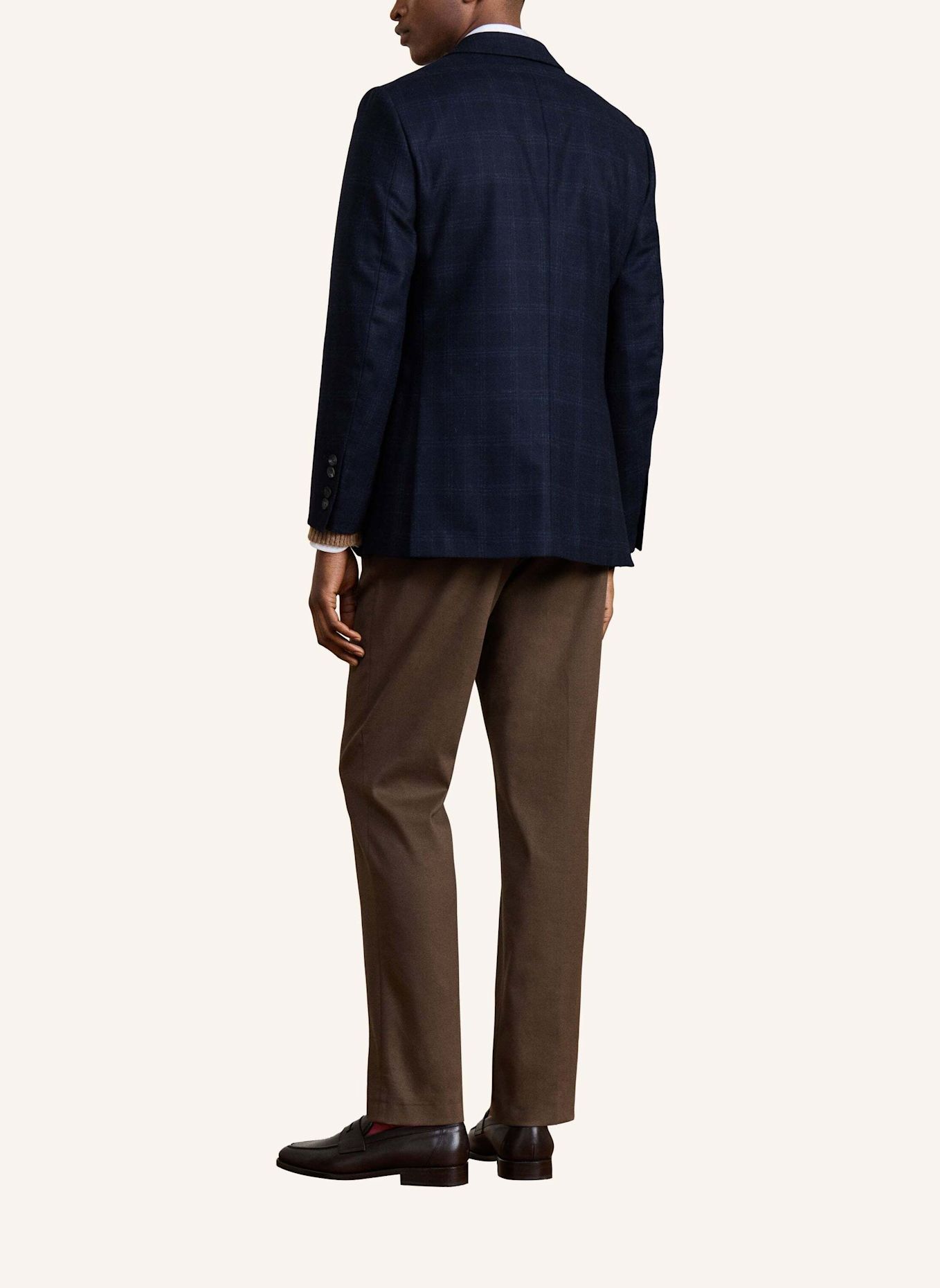 HACKETT LONDON Anzug SR BIB SUBTLE CHK: DUNKELBLAU
