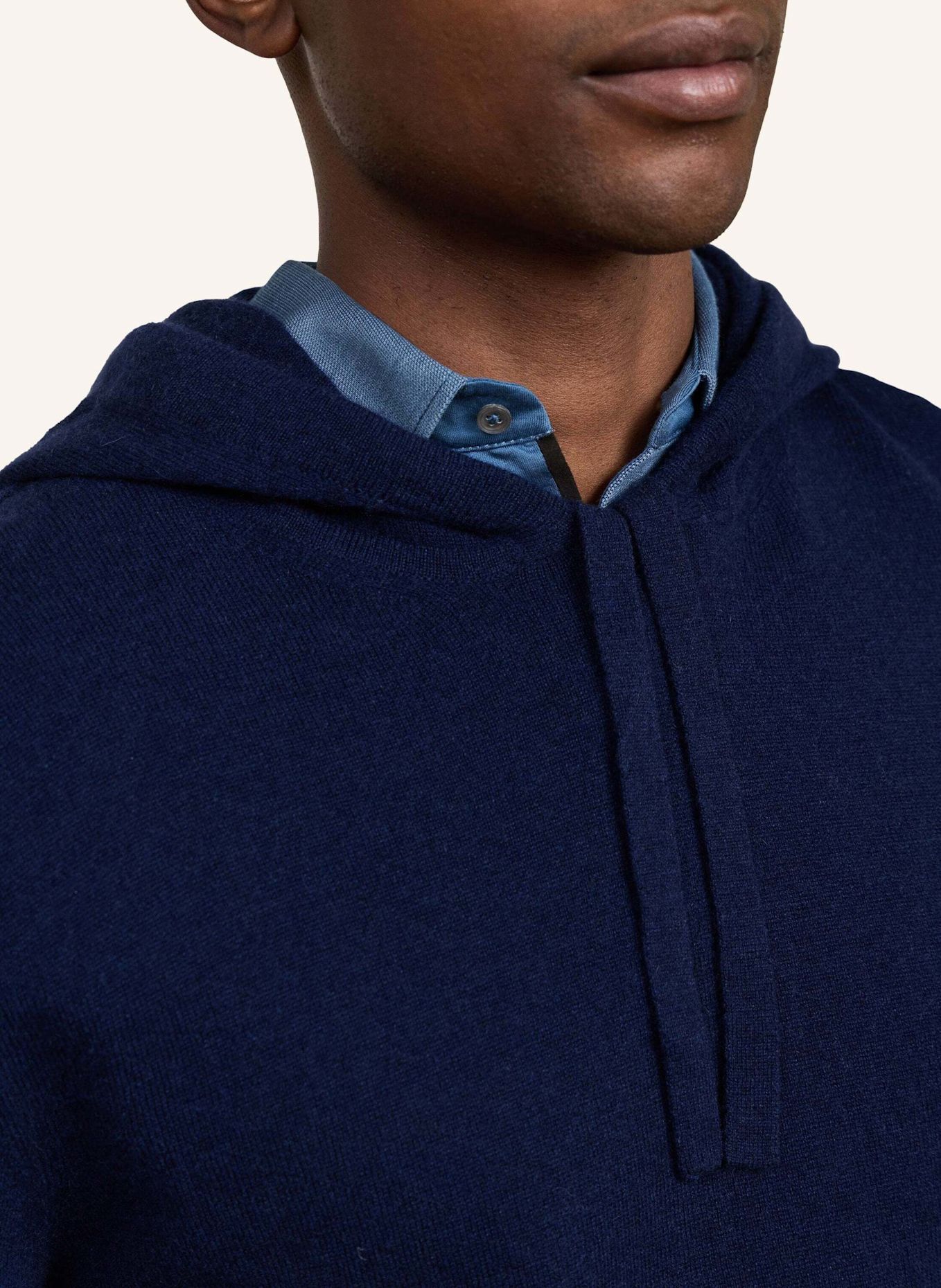 HACKETT LONDON Pullover SR CASHMERE HOODIE: DUNKELBLAU