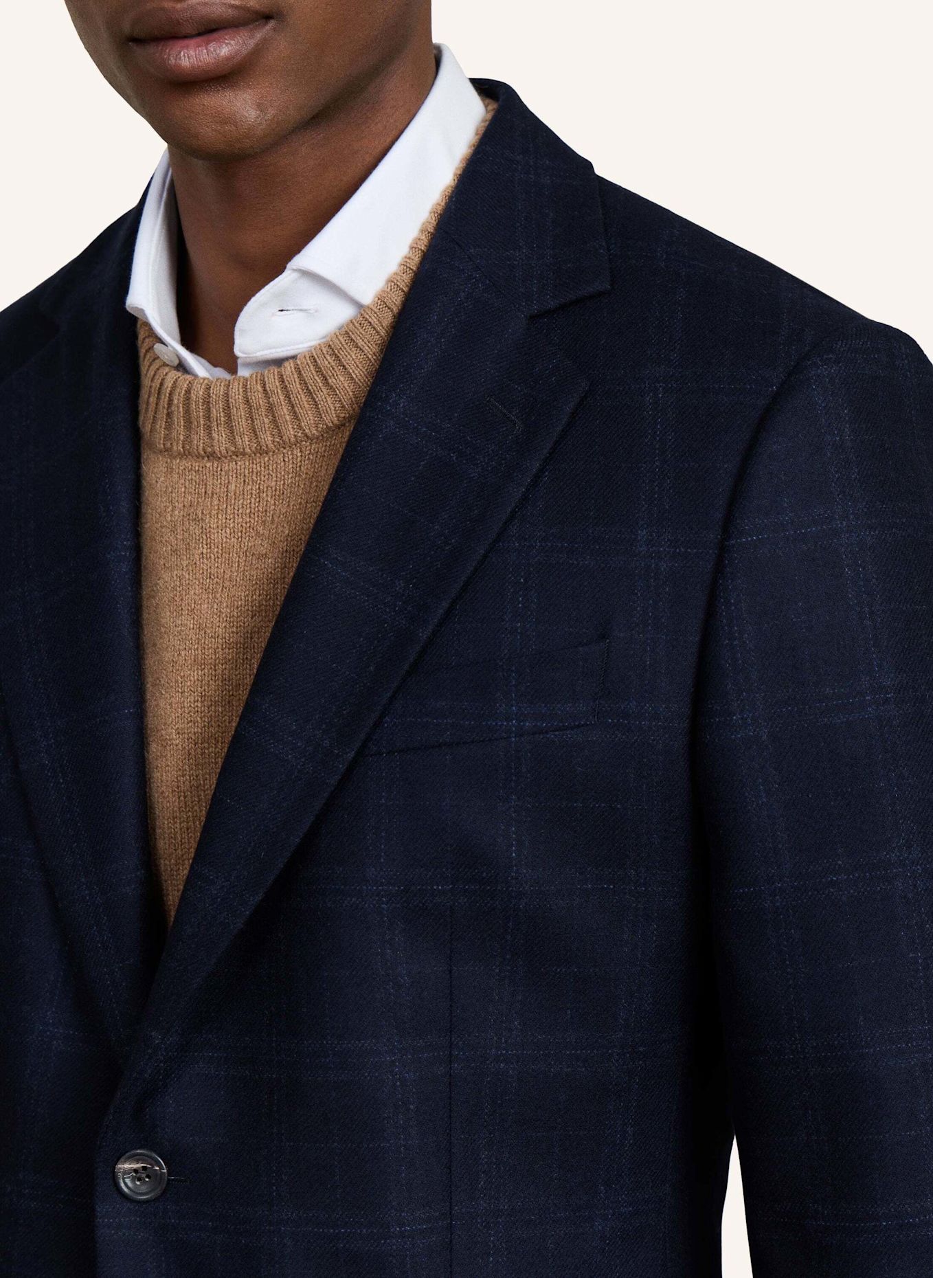 HACKETT LONDON Anzug SR BIB SUBTLE CHK: DUNKELBLAU