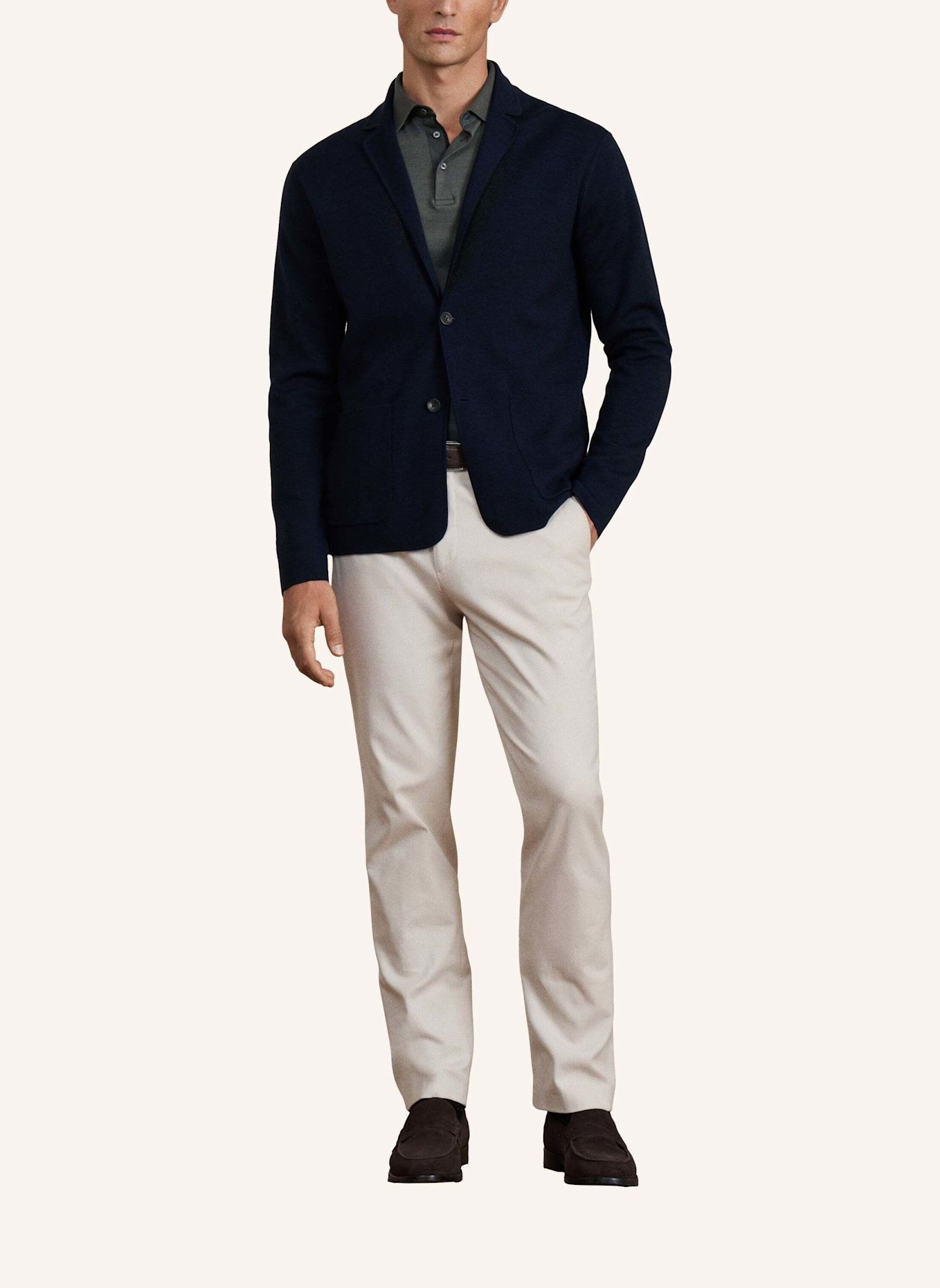 HACKETT LONDON Strickjacken Cardigan SR DF KNIT BLAZER: DUNKELBLAU