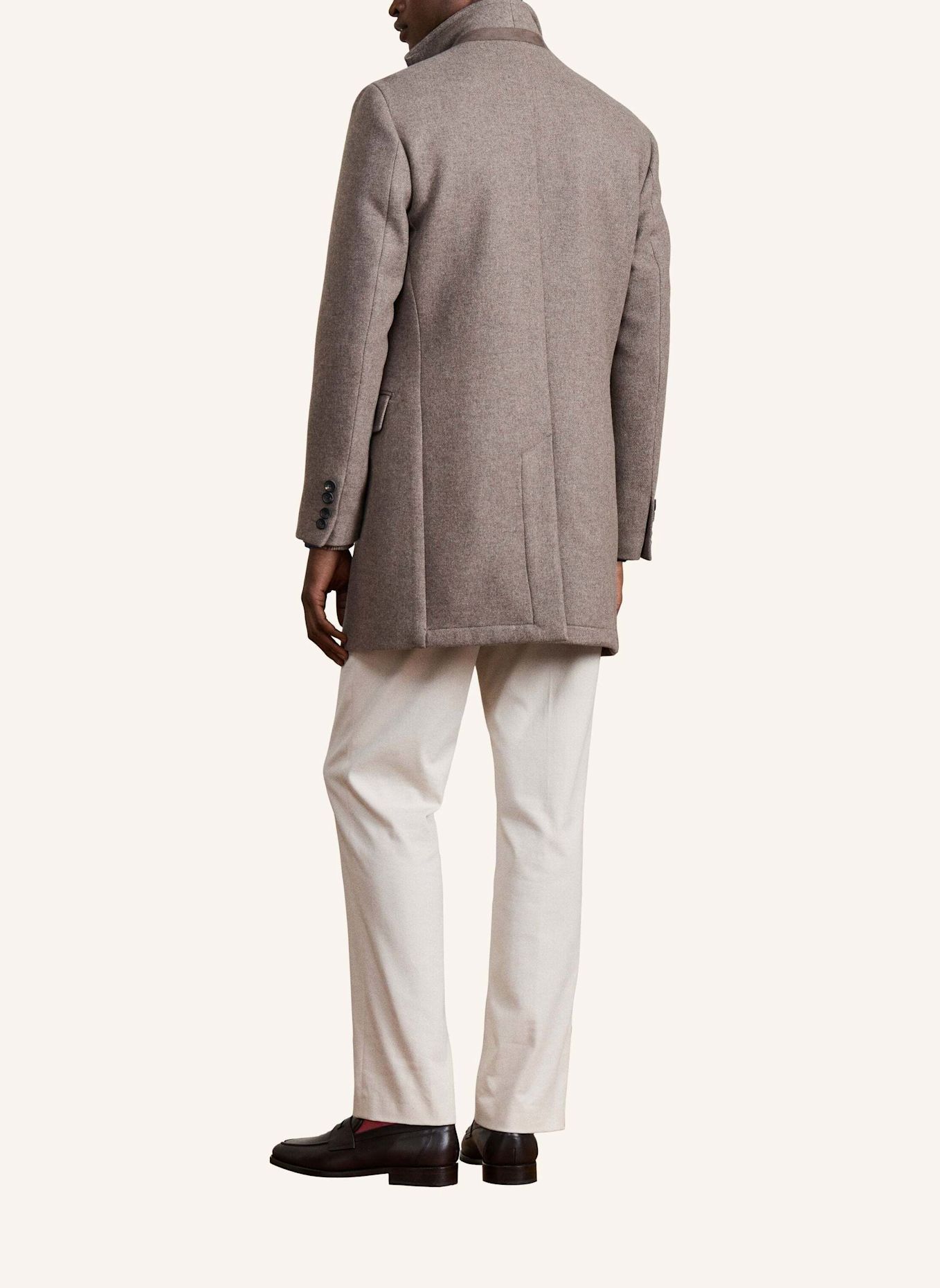 HACKETT LONDON Stehkragenmantel SR WL CASH W/BIB COAT: TAUPE / HELLBRAUN