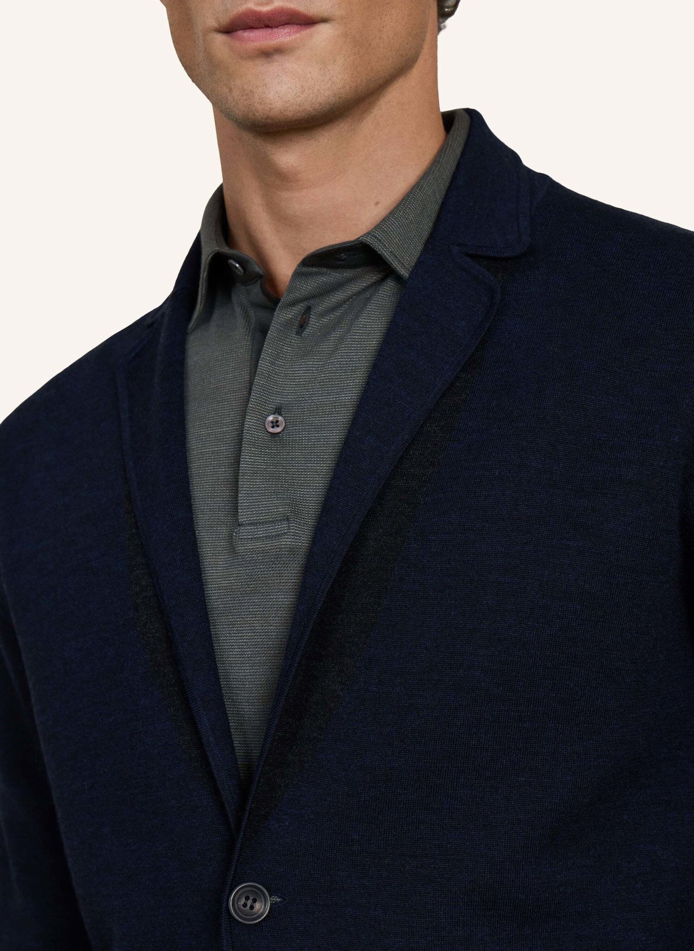 HACKETT LONDON Strickjacken Cardigan SR DF KNIT BLAZER: DUNKELBLAU