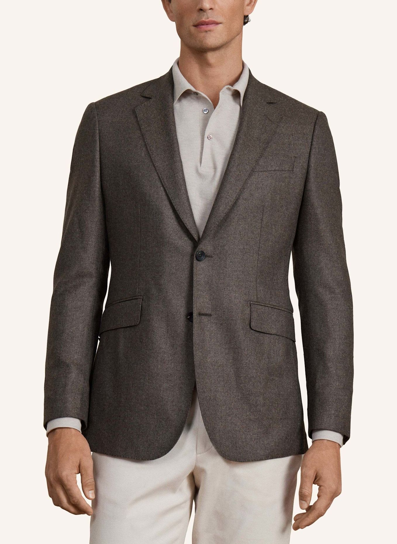 HACKETT LONDON Anzug SR WL CASH TWILL: TAUPE / HELLBRAUN