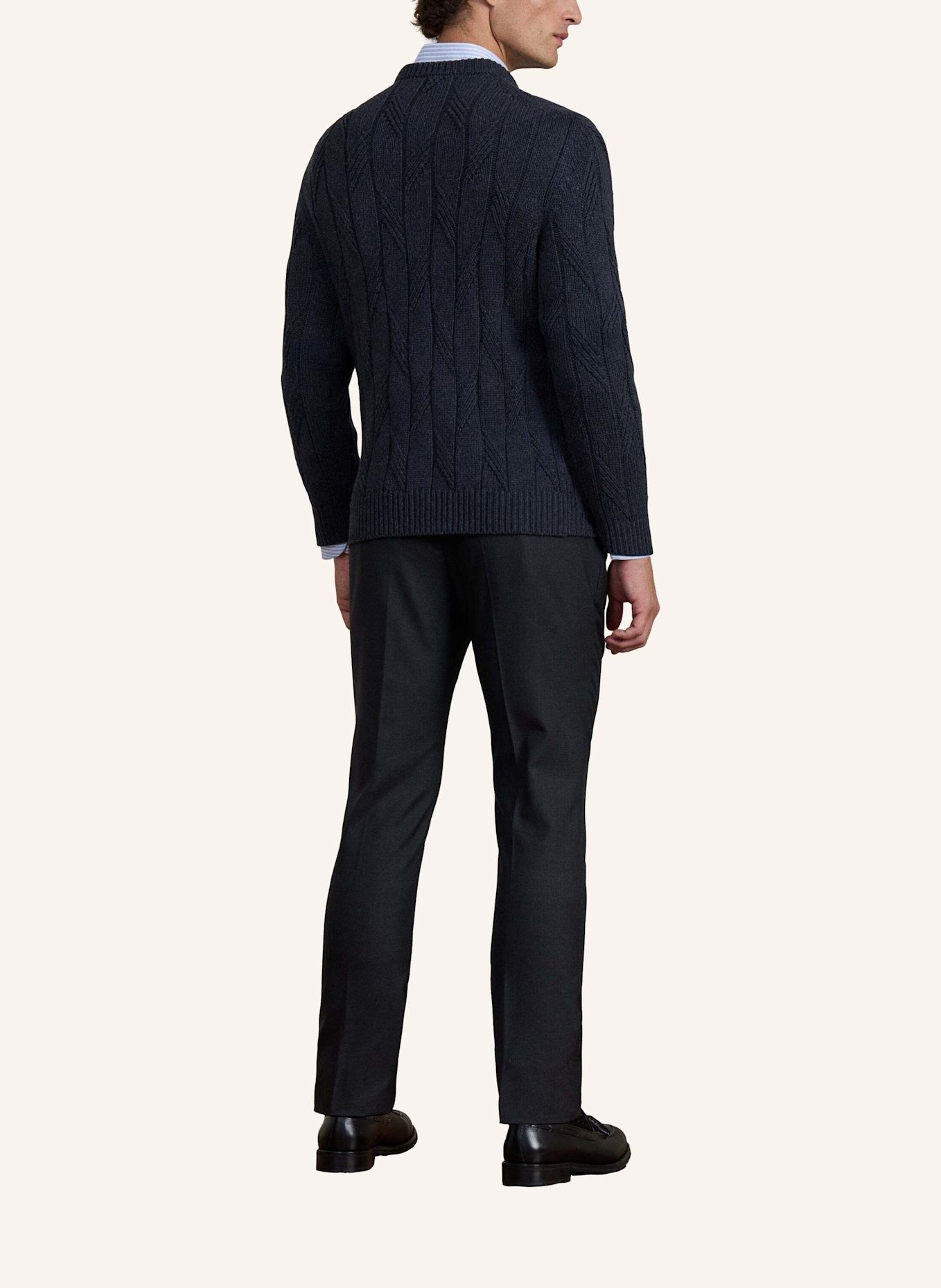 HACKETT LONDON Pullover SR STITCH CREW: DUNKELBLAU